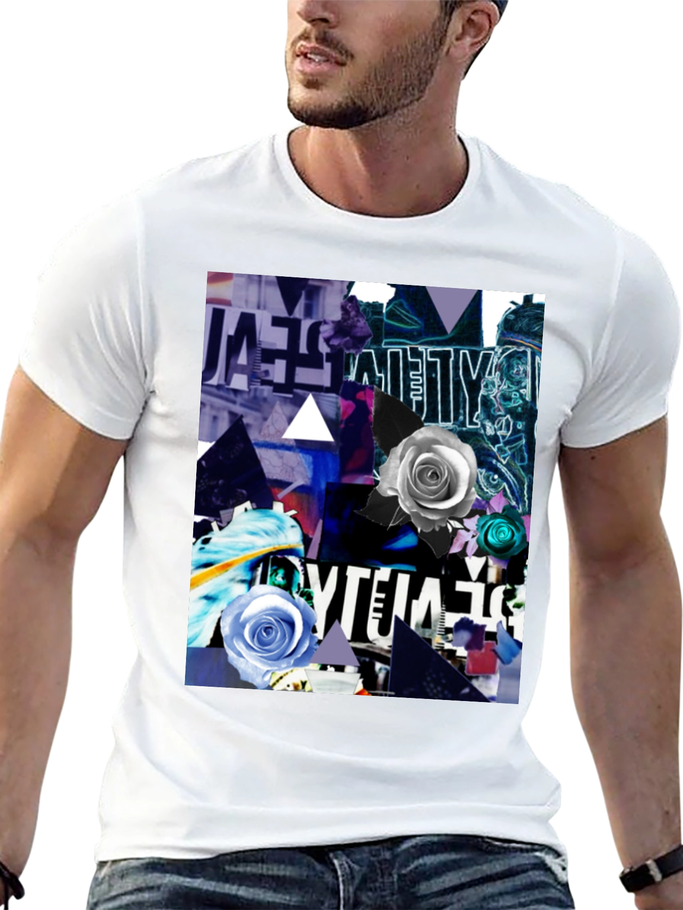 Abstract Rose Graphic T-Shirt