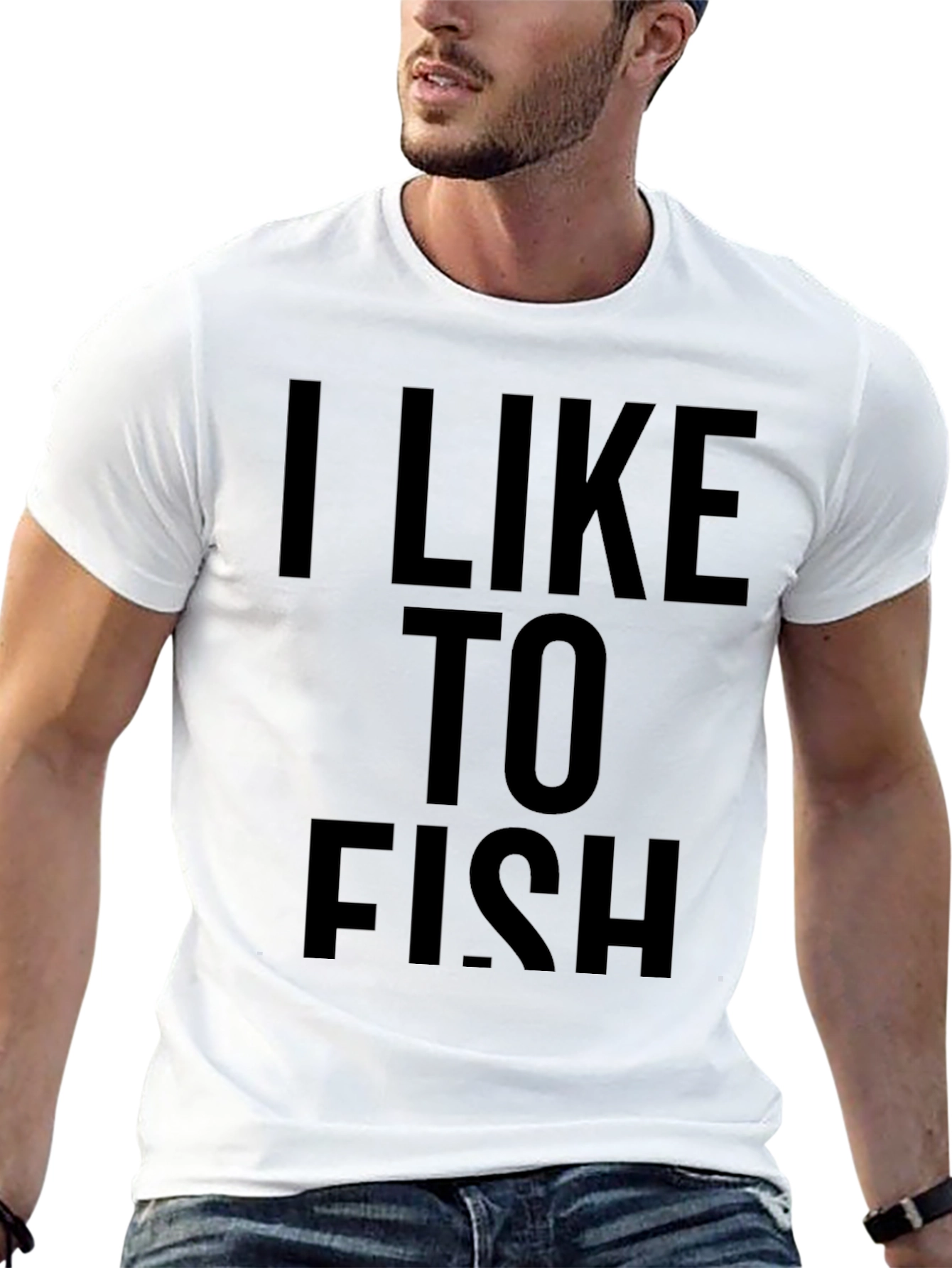 I Like to Fish Black Graphic Tee