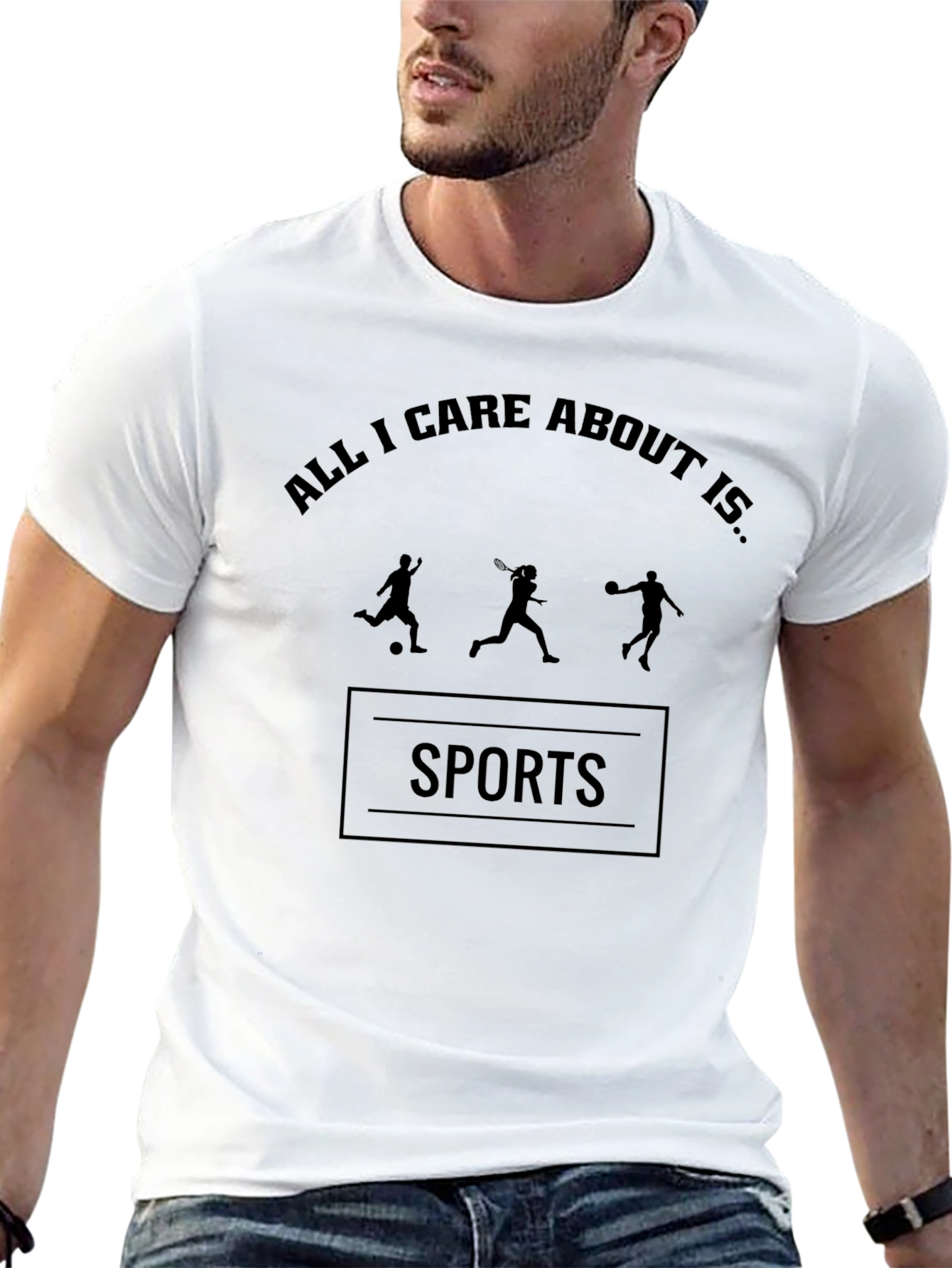 All I Care About Is Sports Black T-Shirt