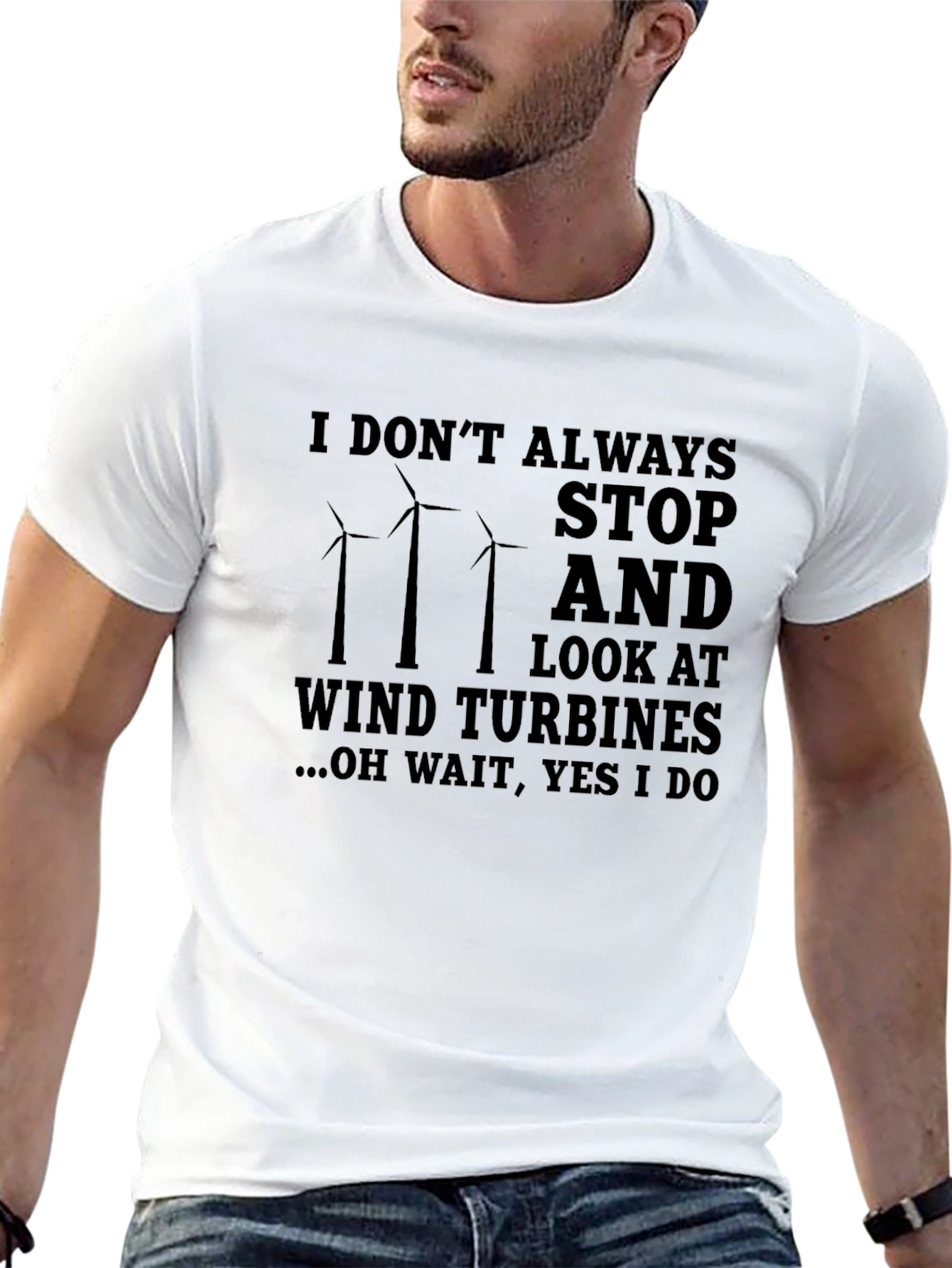 Wind Turbine T-Shirt: Stop & Look Design