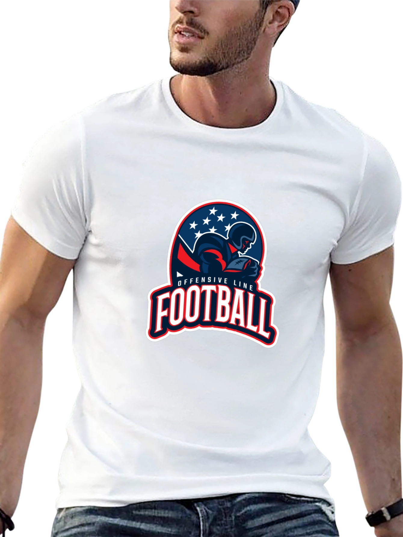 Offensive Line Football Graphic T-Shirt