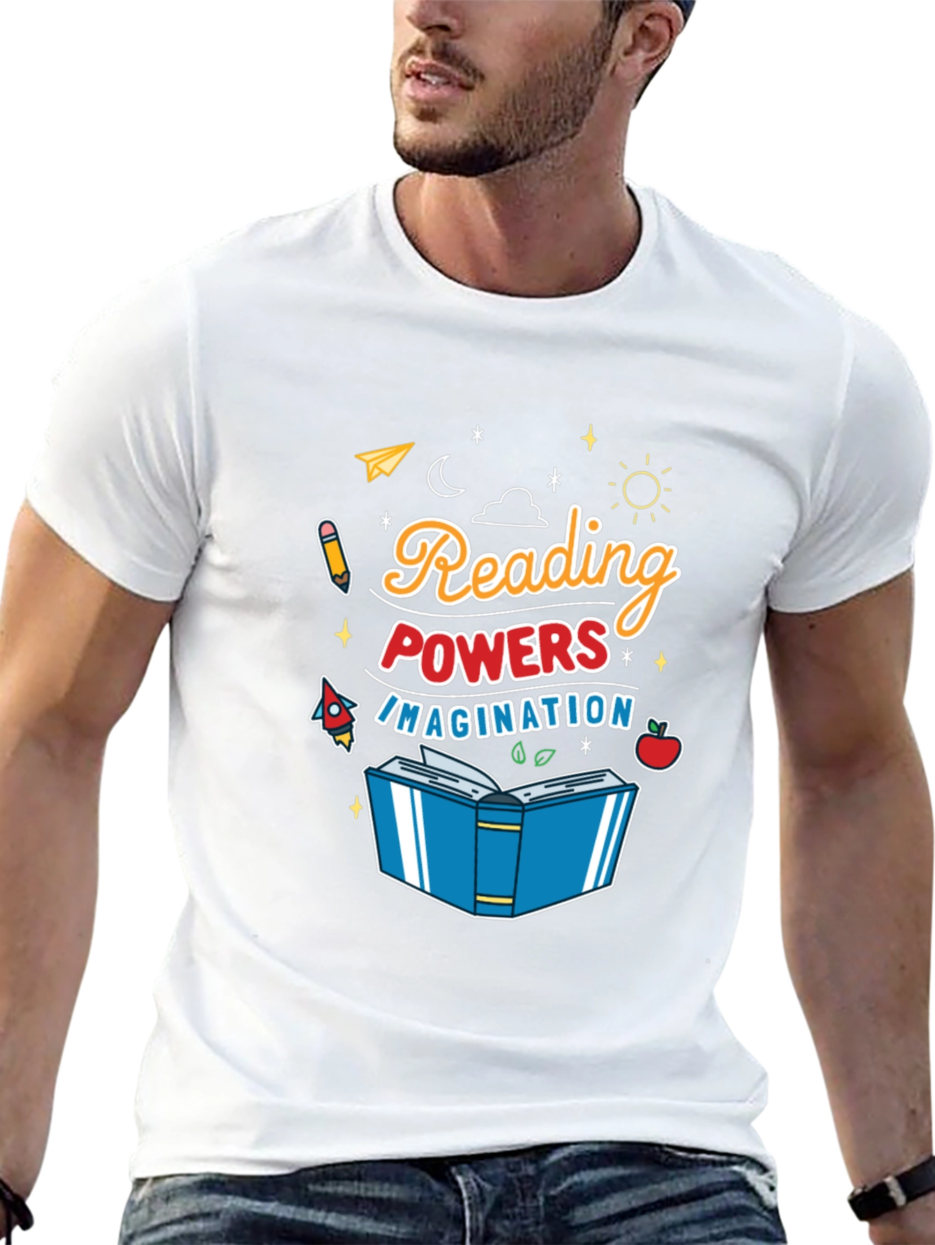 Reading Powers Imagination Black T-Shirt