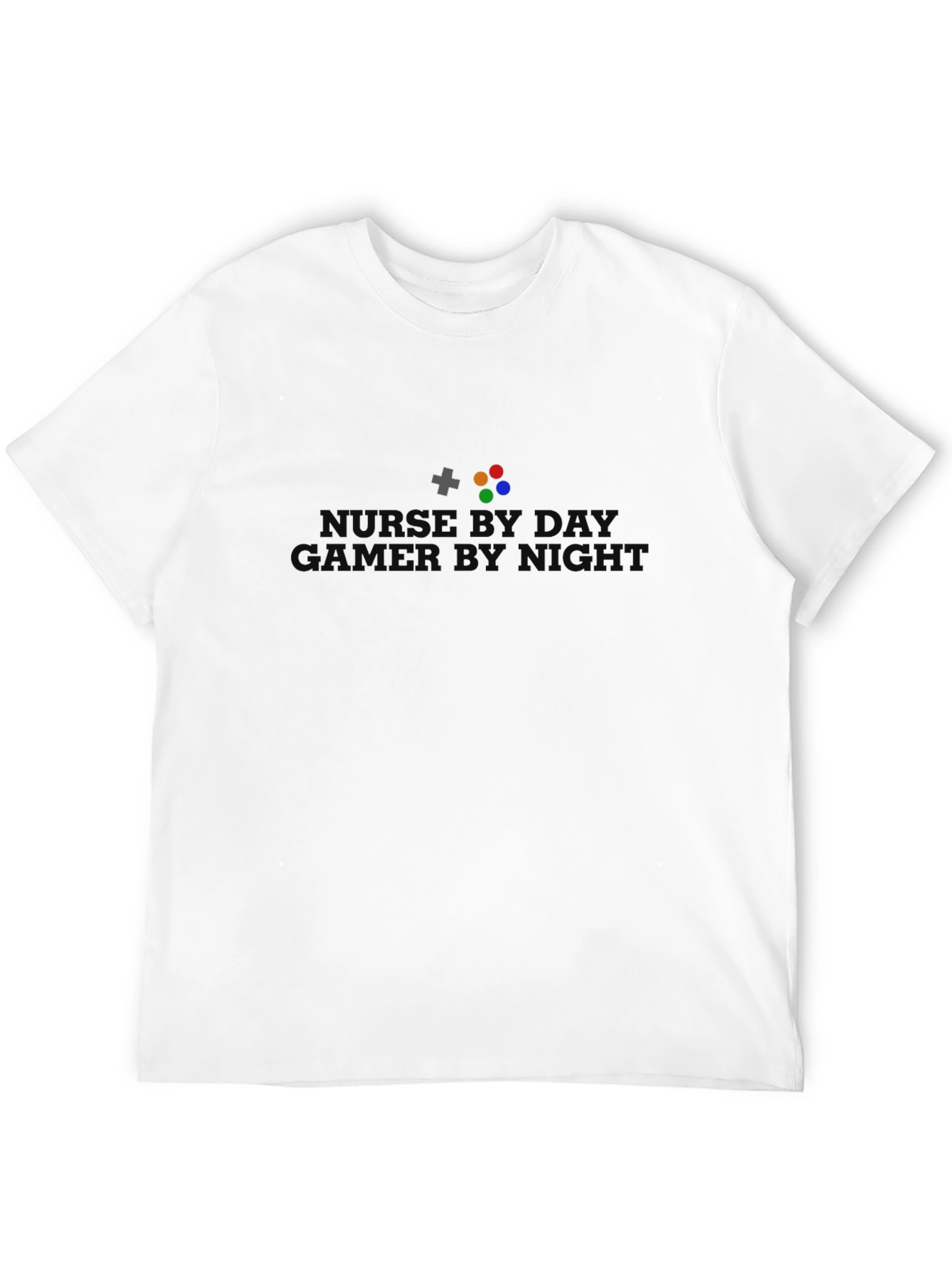 Nurse By Day Gamer By Night Black T-Shirt