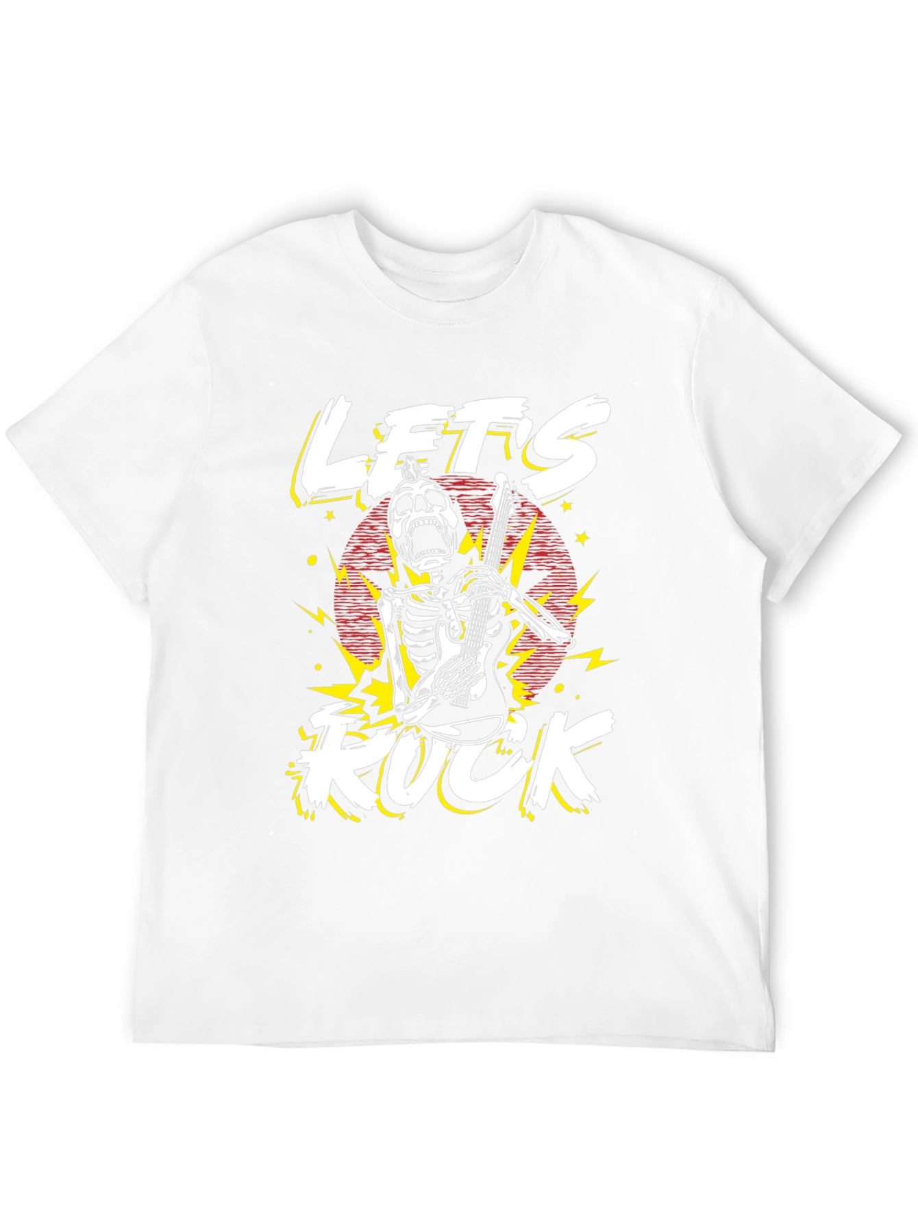 Lets Rock Skeleton Guitarist Graphic T-Shirt