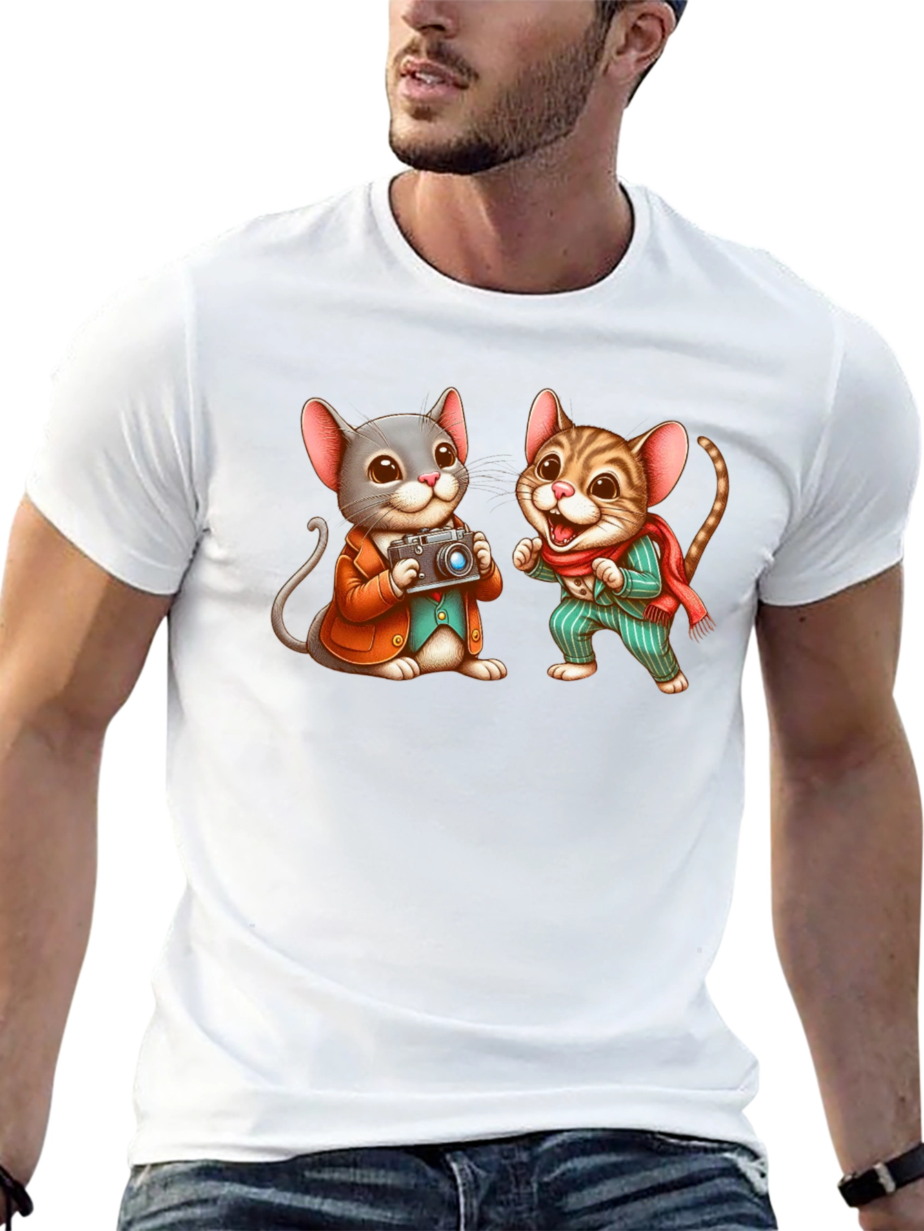 Cute Mouse Photographer Graphic Tee