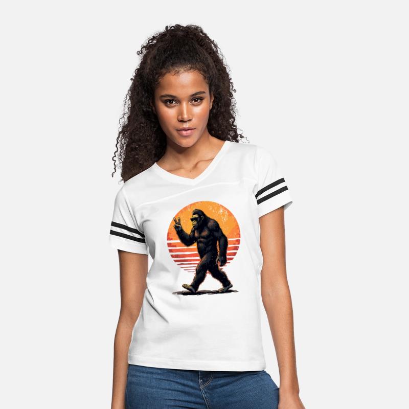Peace Sign Bigfoot Sasquatch Sunset Graphic Funny