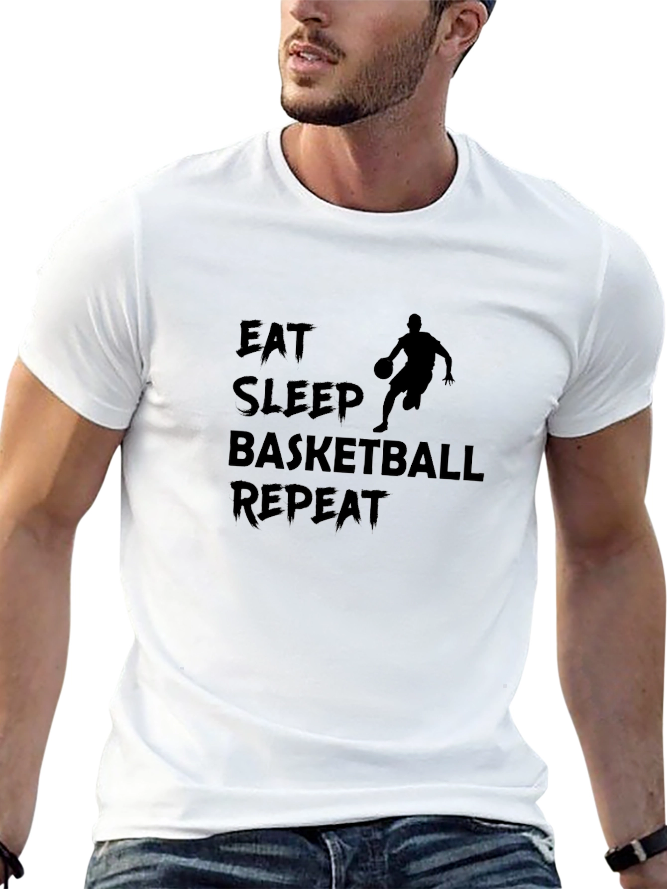 Eat Sleep Basketball Repeat Black T-Shirt
