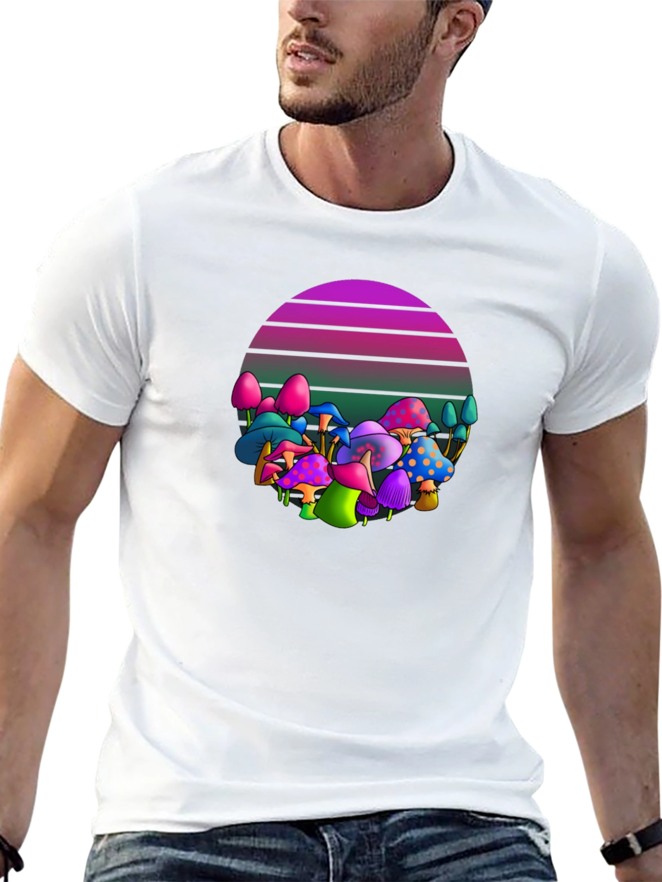 Retro Mushroom Graphic T-Shirt