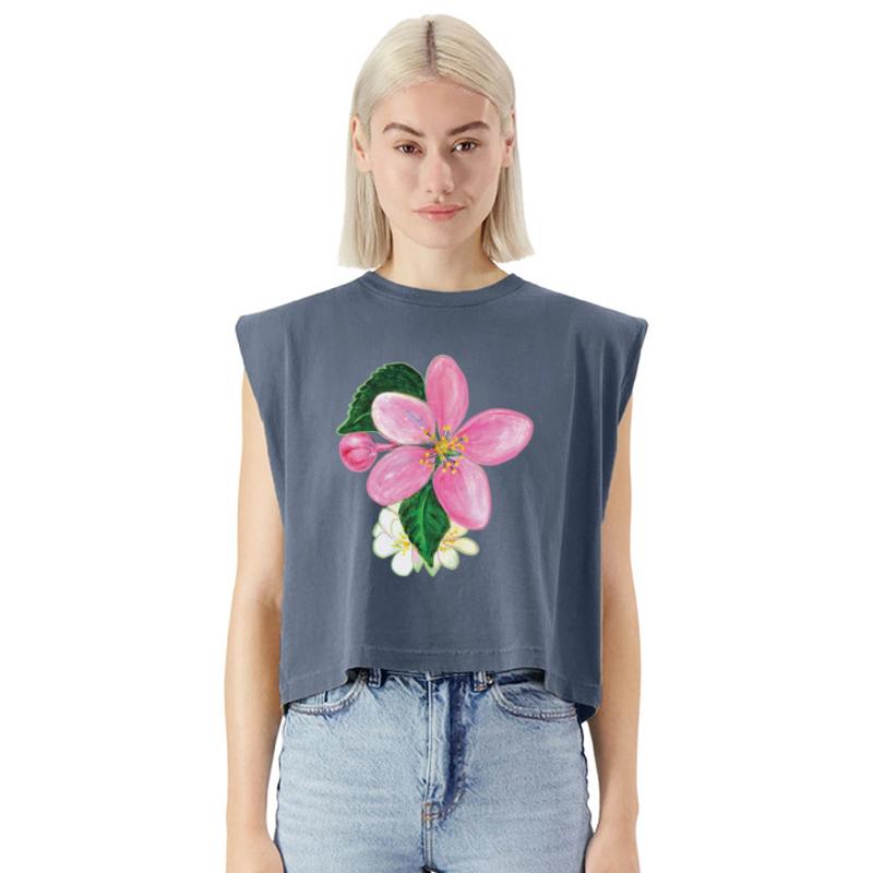 Pink Nectarine Blossom Flower Illustration