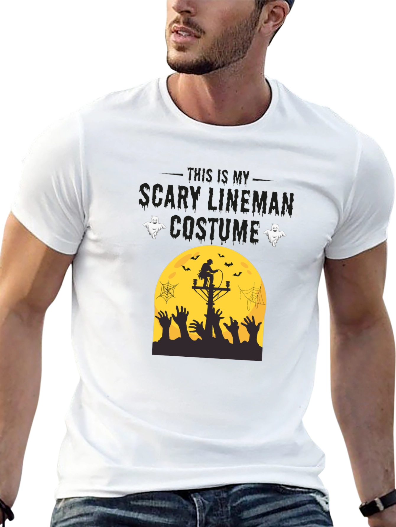 Scary Lineman Costume T-Shirt - Halloween