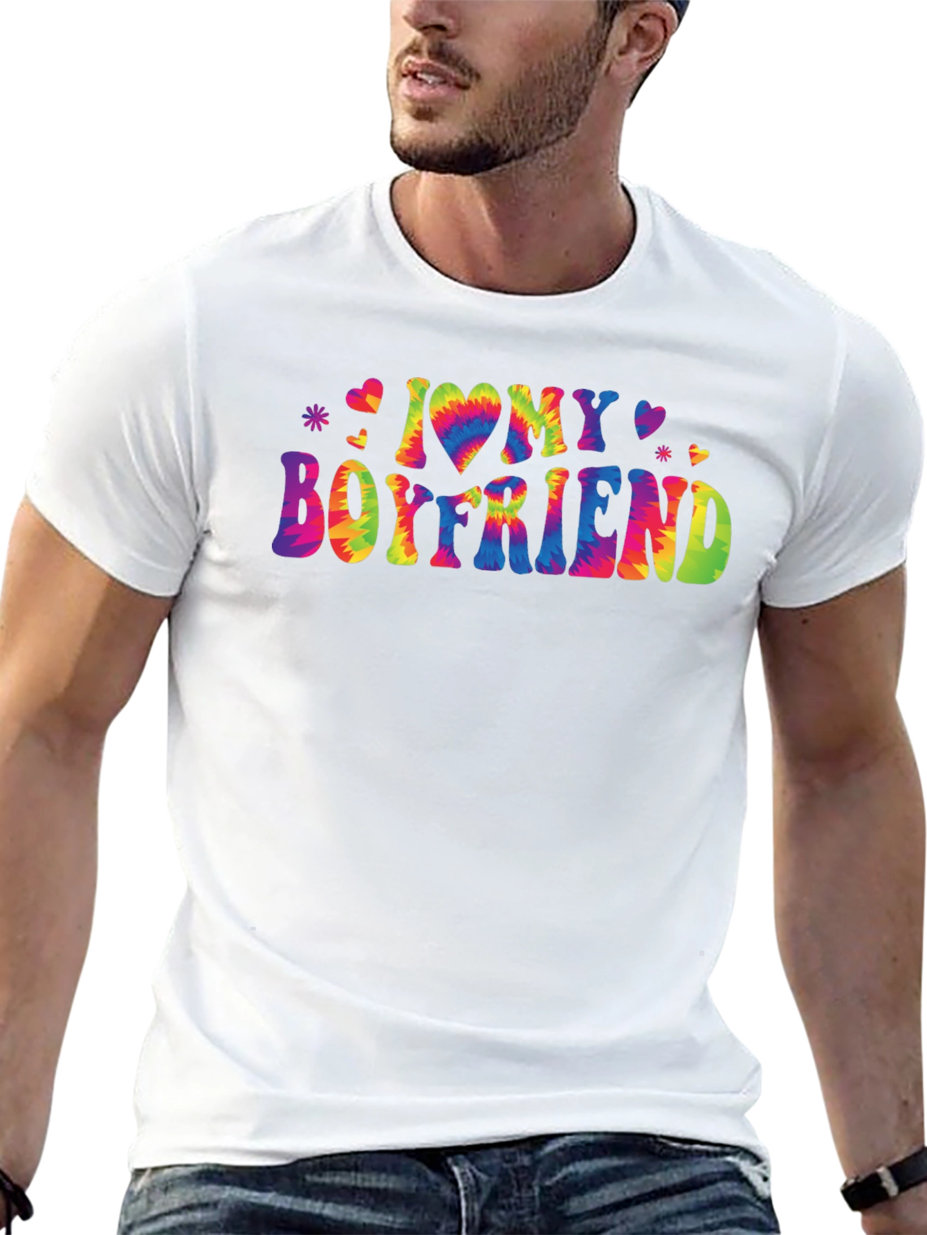 I Love My Boyfriend Tie-Dye Graphic Tee