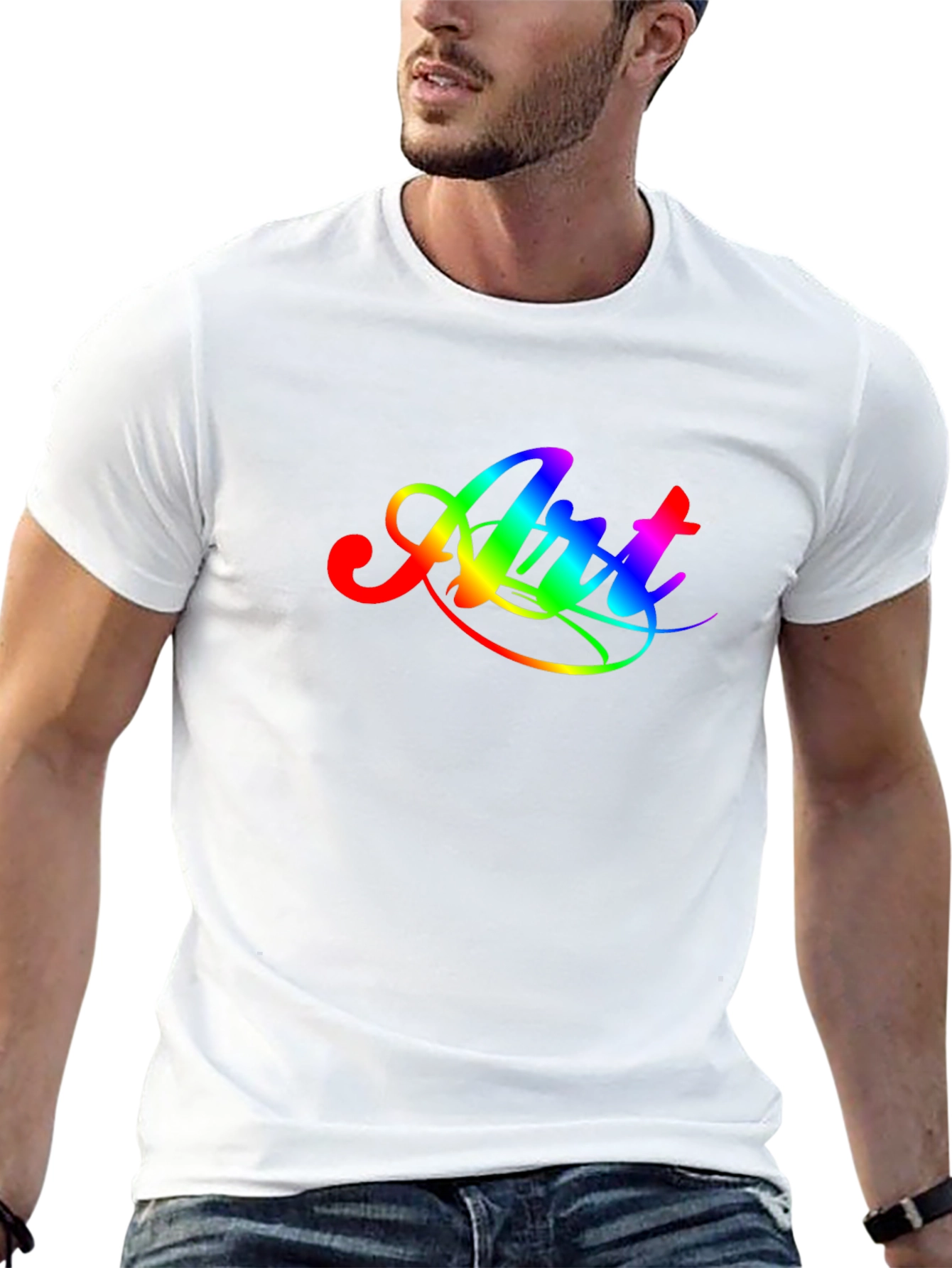 Rainbow Art Graphic Tee - Mens Black T-Shirt