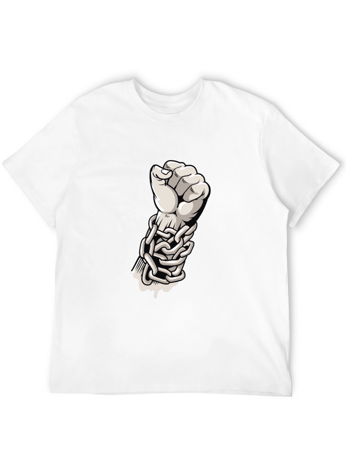 Chained Fist Graphic Tee - Black Cotton Comfort