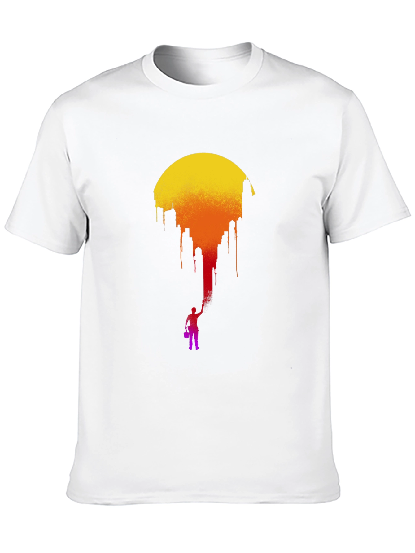 Cityscape Sunset Graphic Tee - Unique Artistic Design