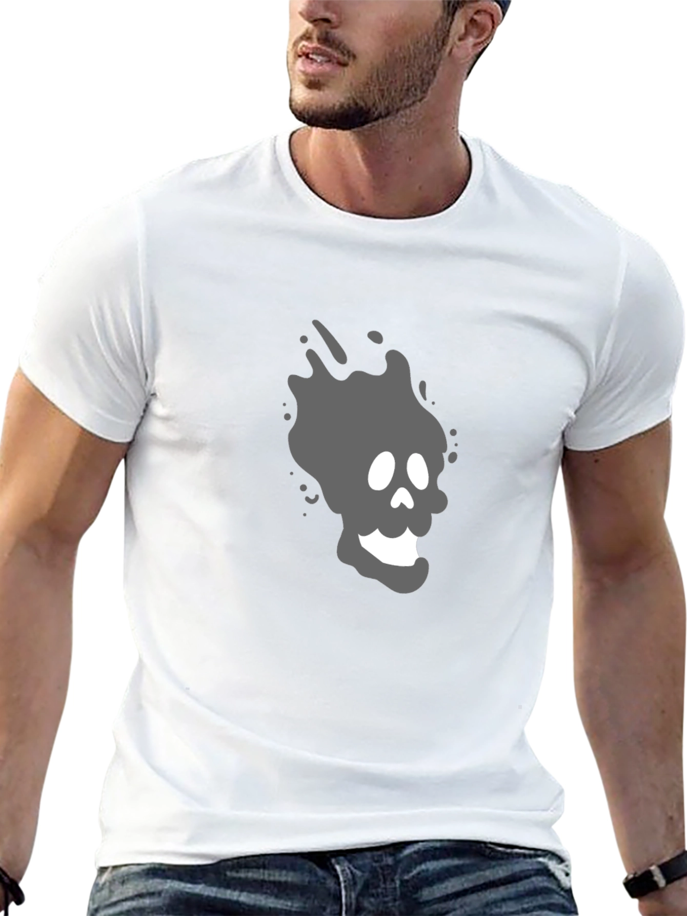 Cool Ghost Graphic T-Shirt - Black Cotton Tee