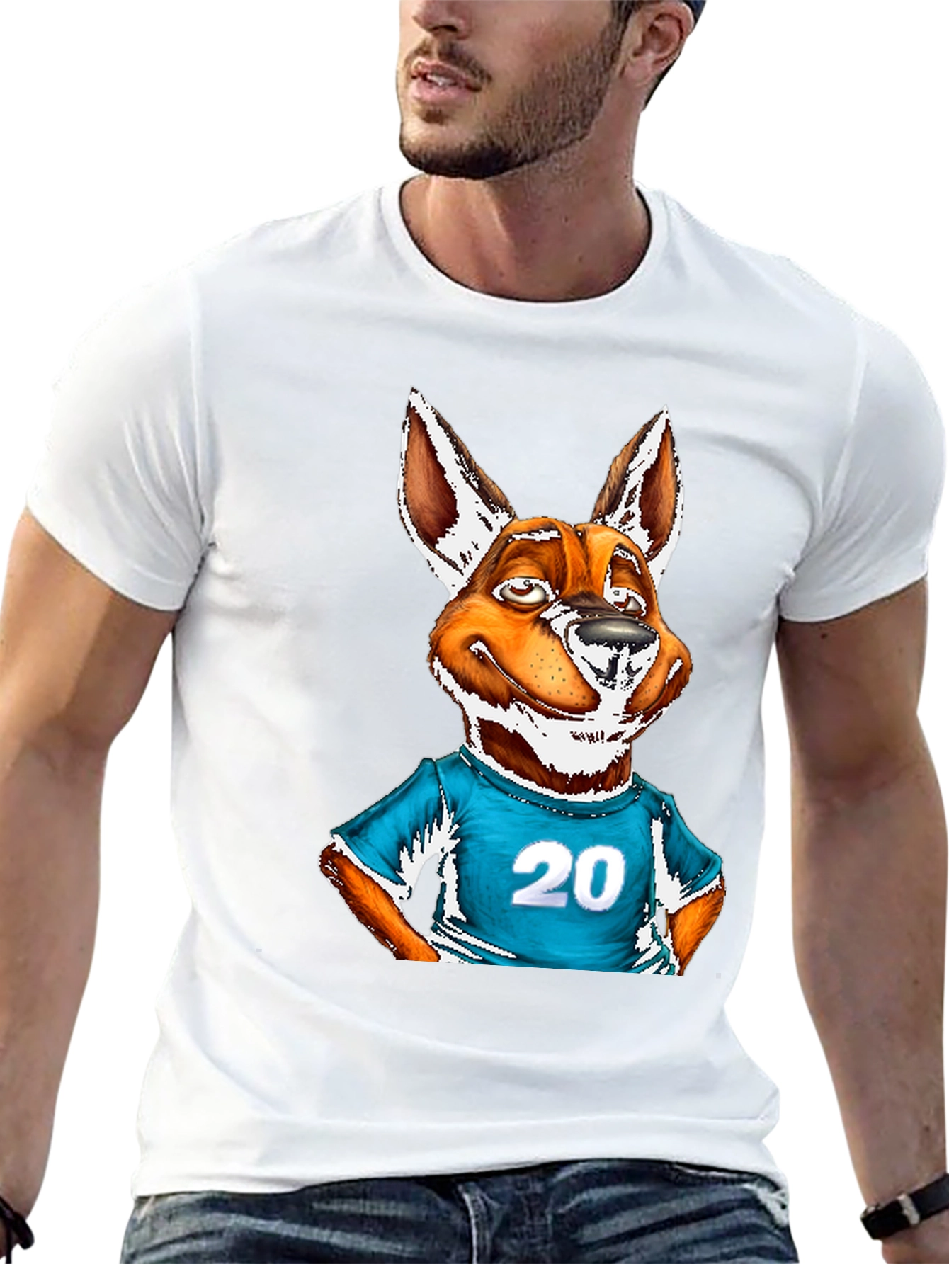 Dog Cartoon Graphic Tee - Black