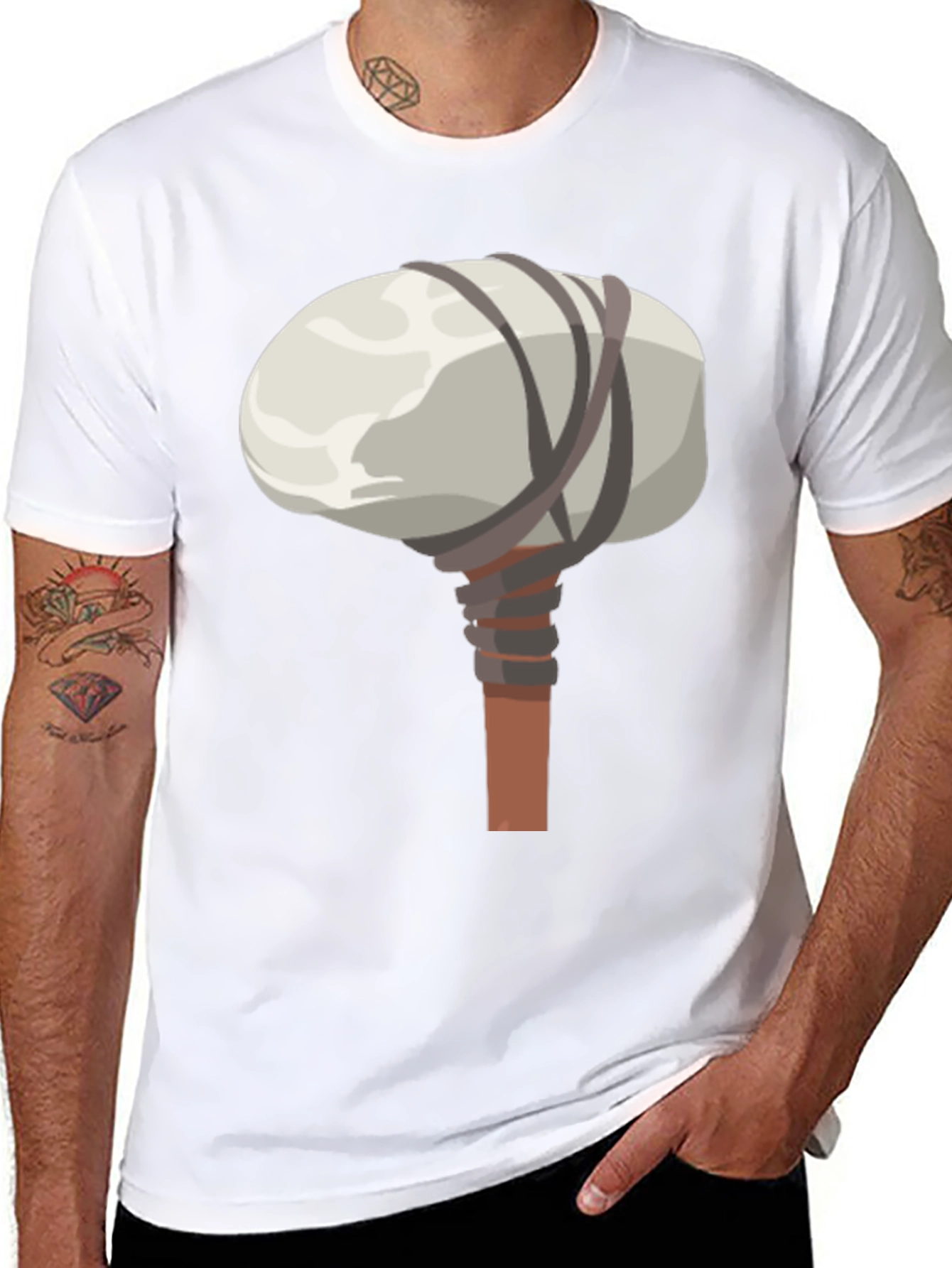 Caveman Club Graphic Tee - Prehistoric Style
