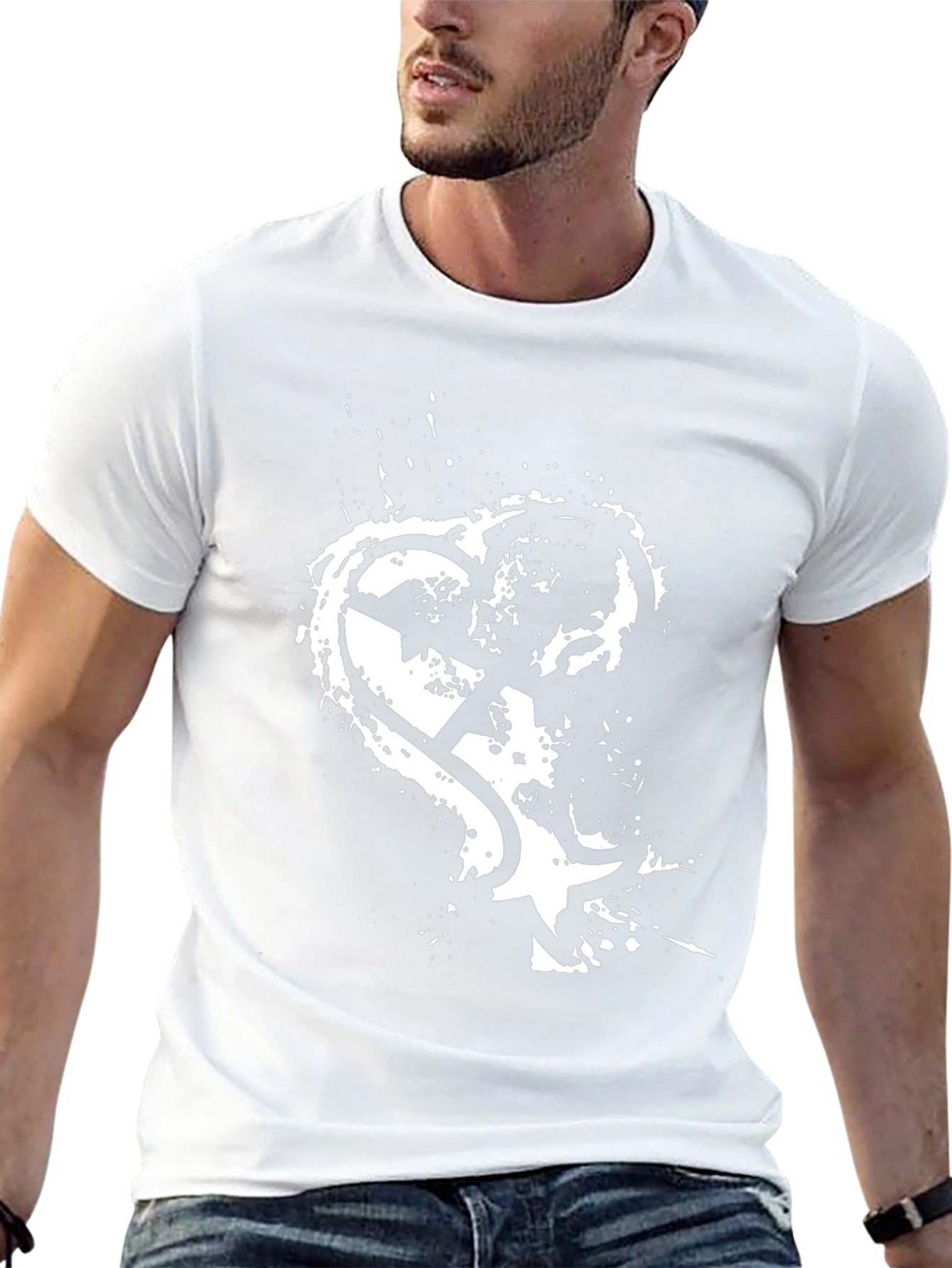 Edgy Graphic Tee - Broken Heart Star