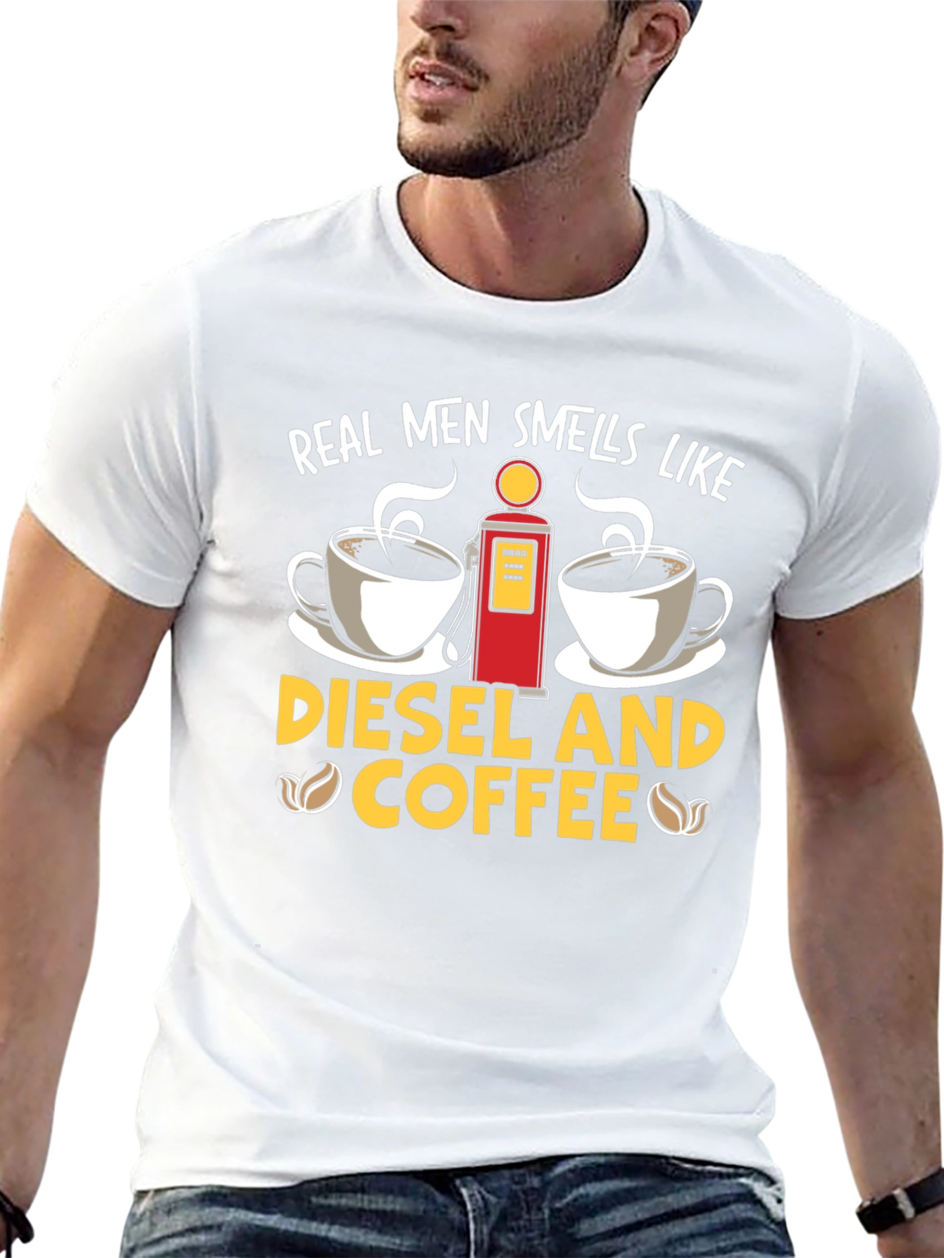 Real Men Diesel & Coffee Graphic Tee - Black