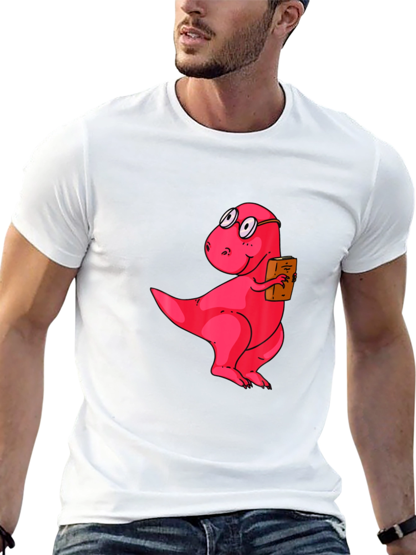 Dino Reader T-Shirt - Bookish T-Rex Graphic Tee