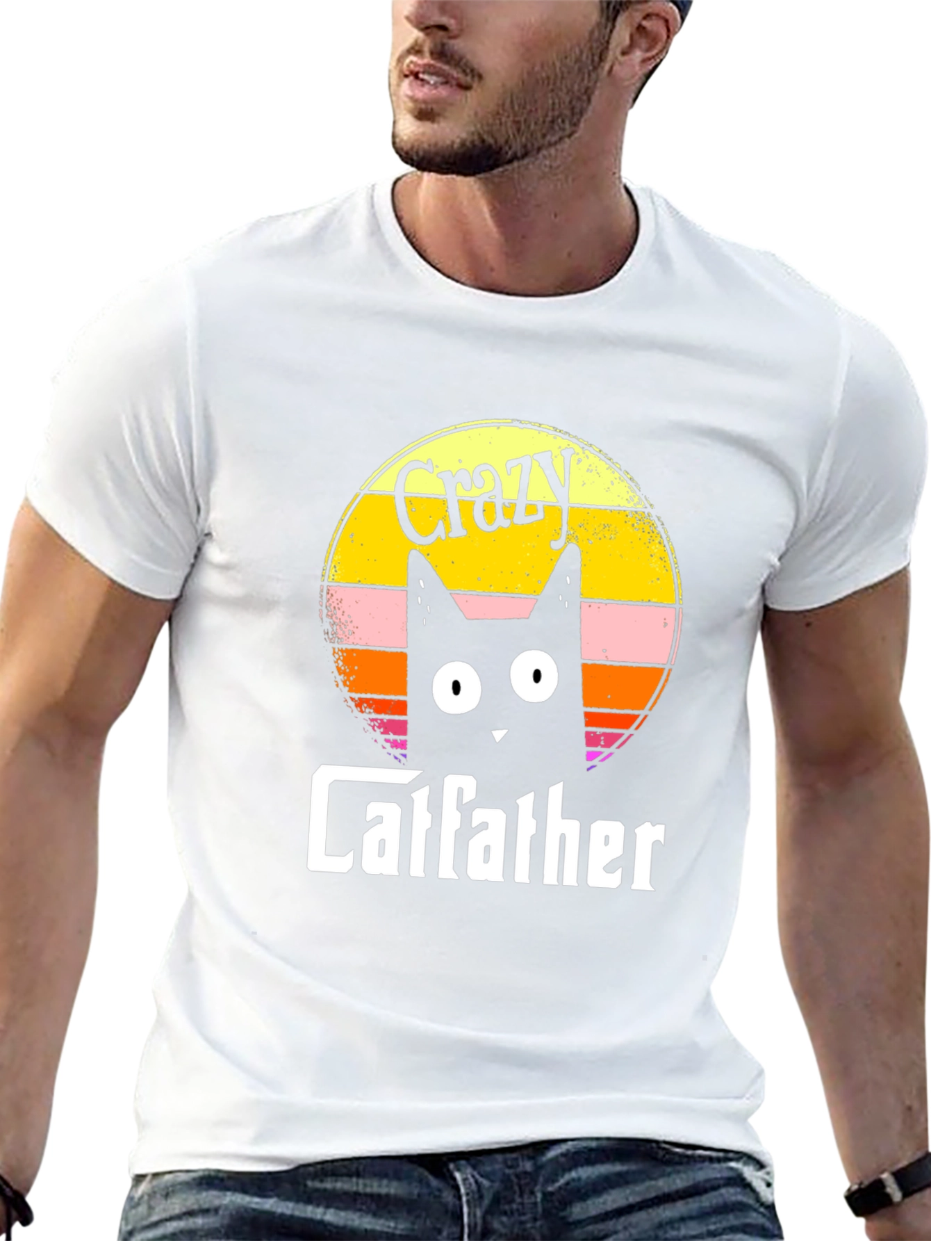 Crazy Catfather Black T-Shirt
