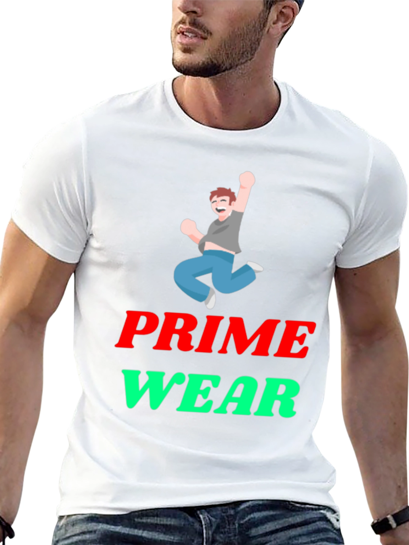 Prime Wear Black Graphic T-Shirt
