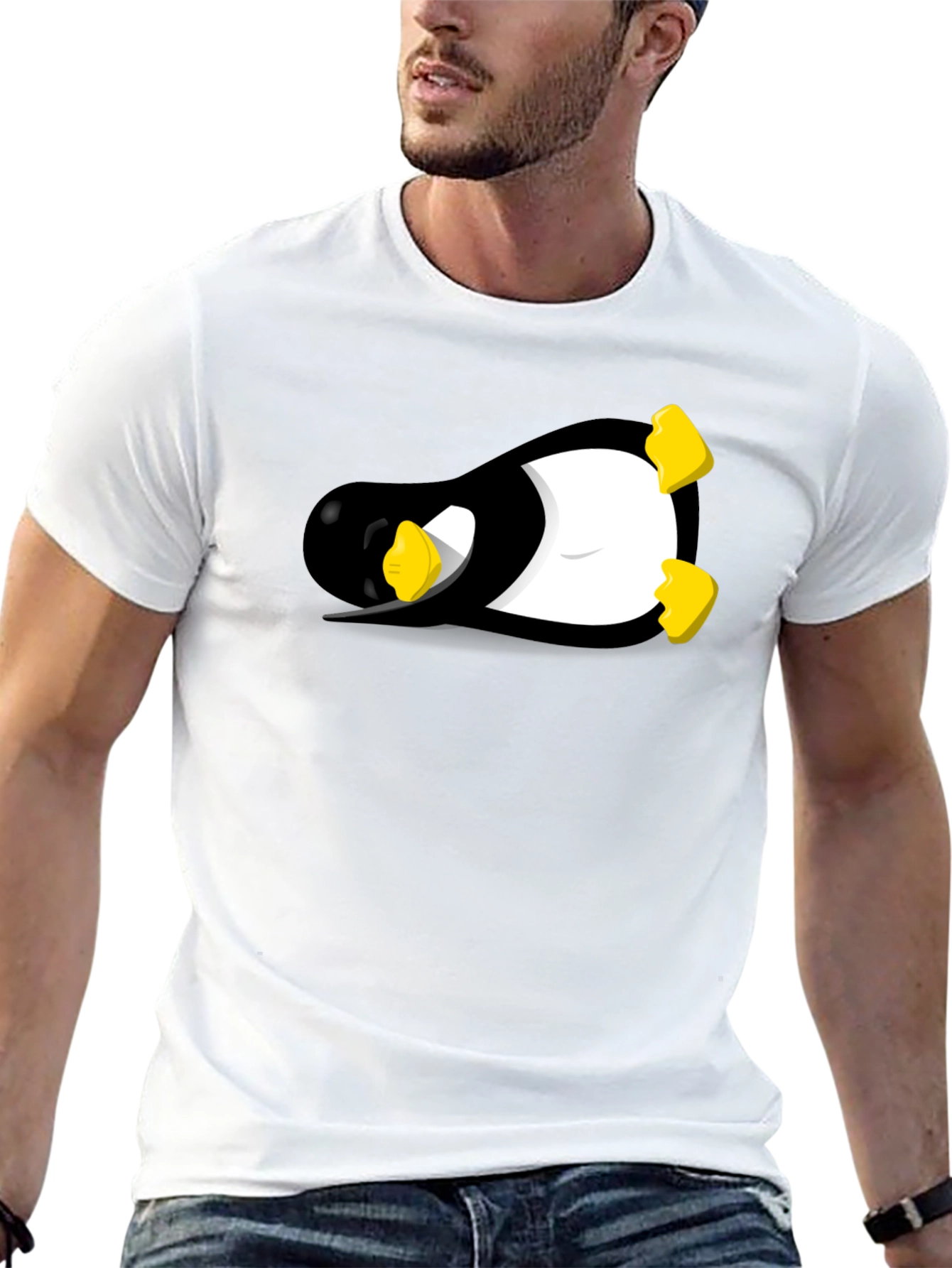 Linux Tux Penguin Black Graphic Tee
