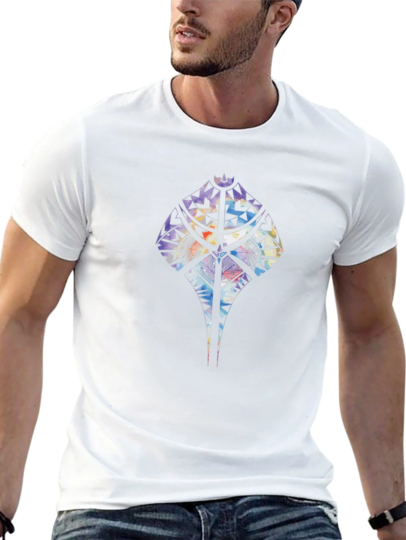 Tribal Stingray Graphic Black T-Shirt