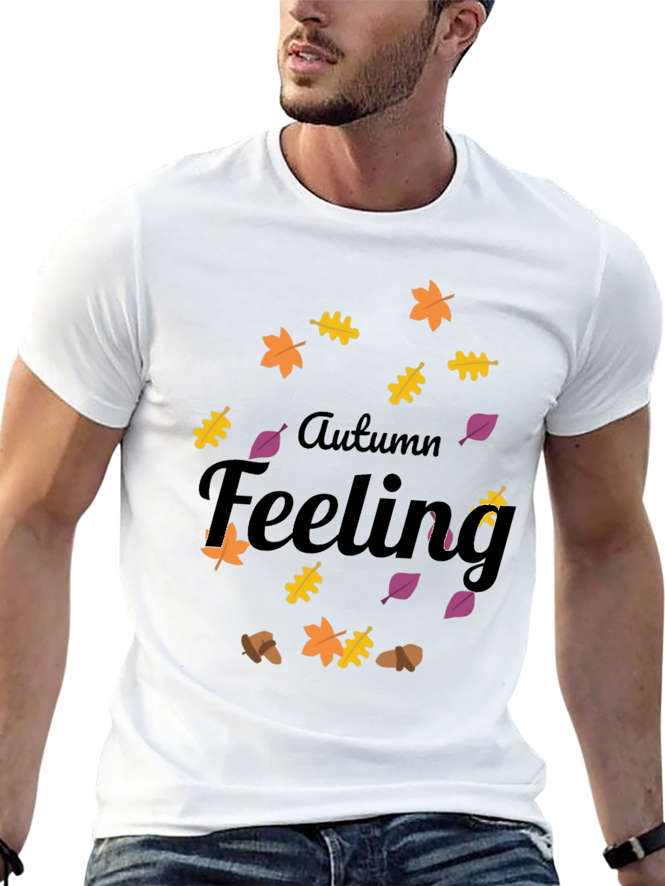Autumn Feeling Graphic Tee - Stylish Fall Season Shirt