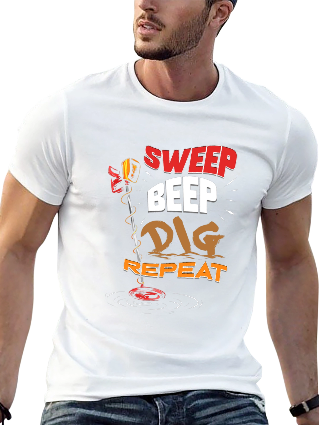 Sweep Beep Dig Repeat Metal Detecting T-Shirt