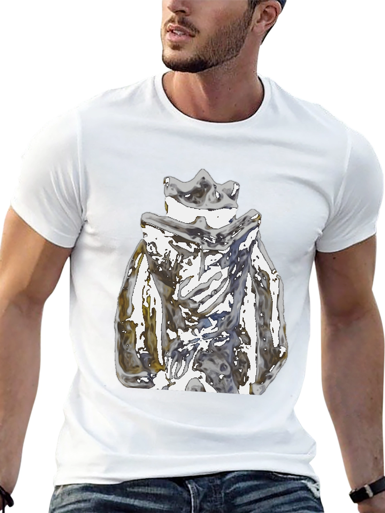 Abstract Crown Graphic Black T-Shirt