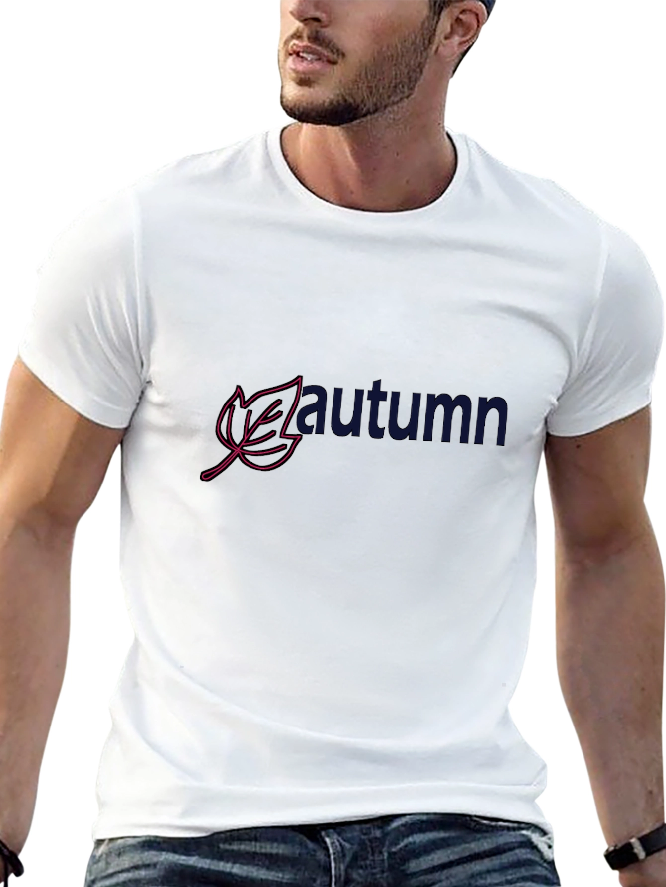 Autumn Leaf Graphic Print Black T-Shirt