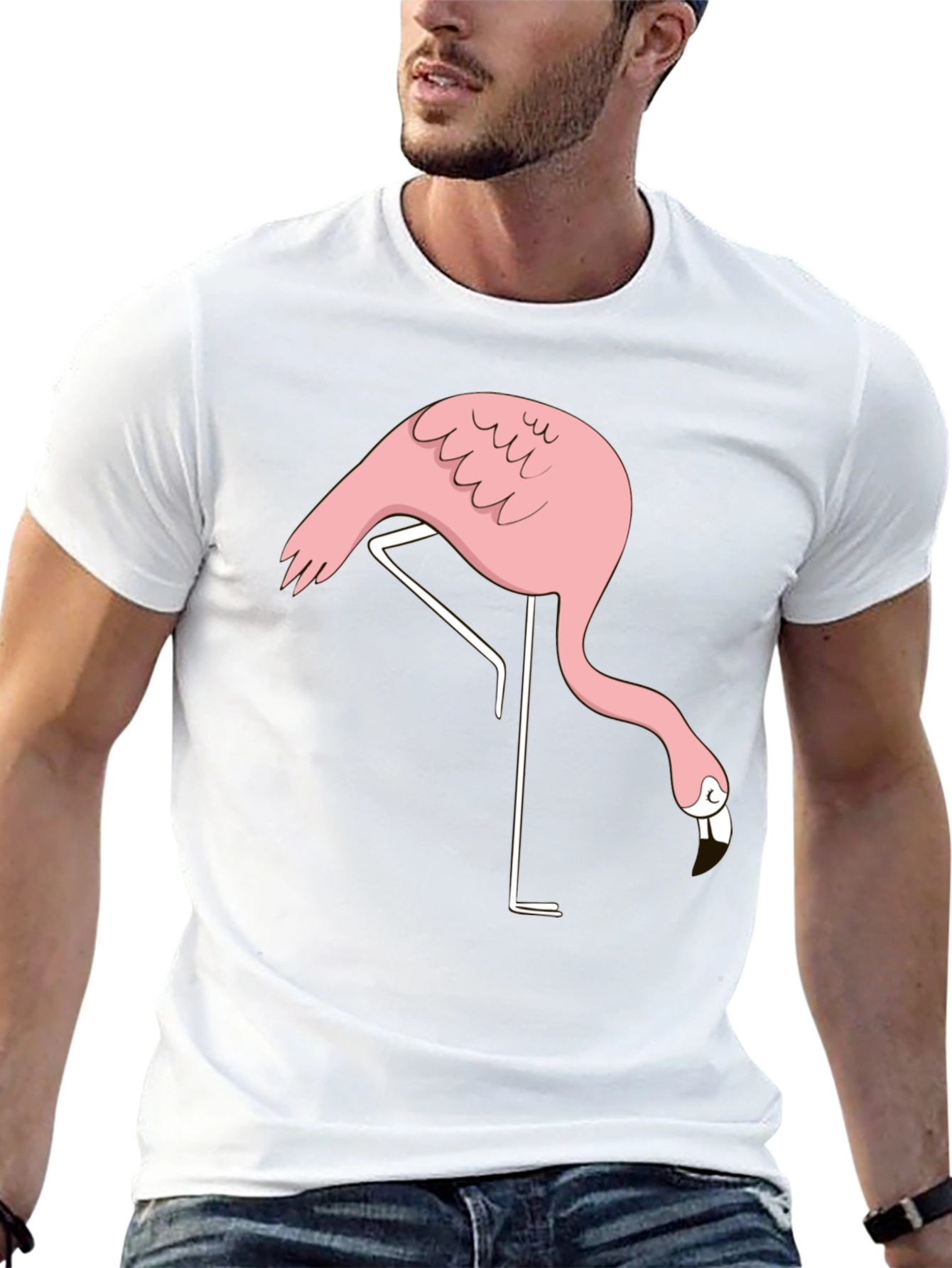 Black Flamingo Graphic Tee - Quirky Casual Style