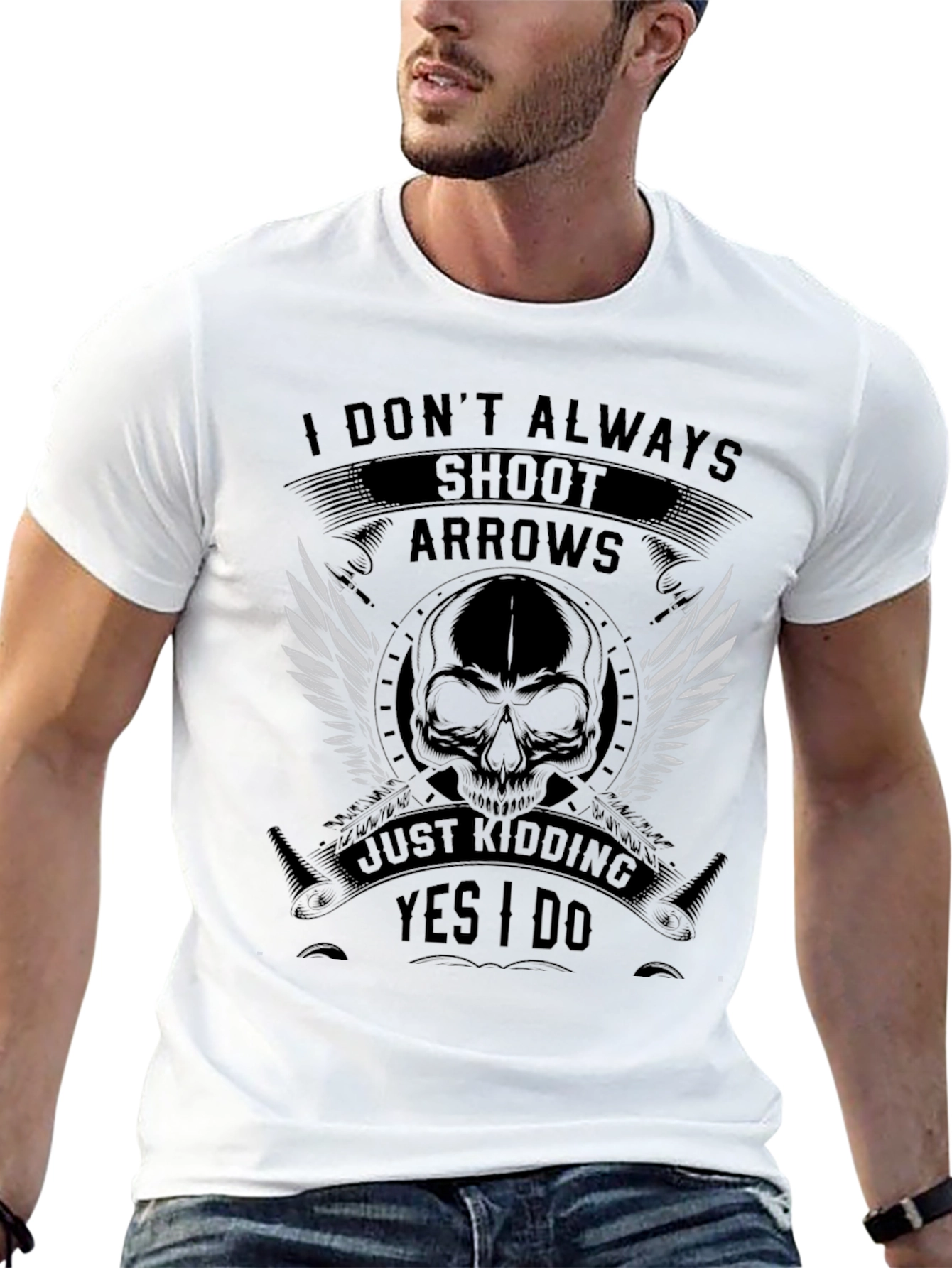 Skull & Arrows Graphic T-Shirt - Black