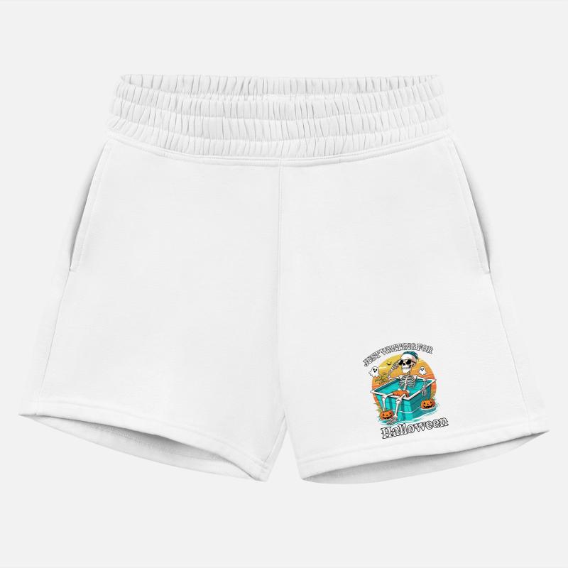 Skeleton Relaxing in Pool Halloween Design