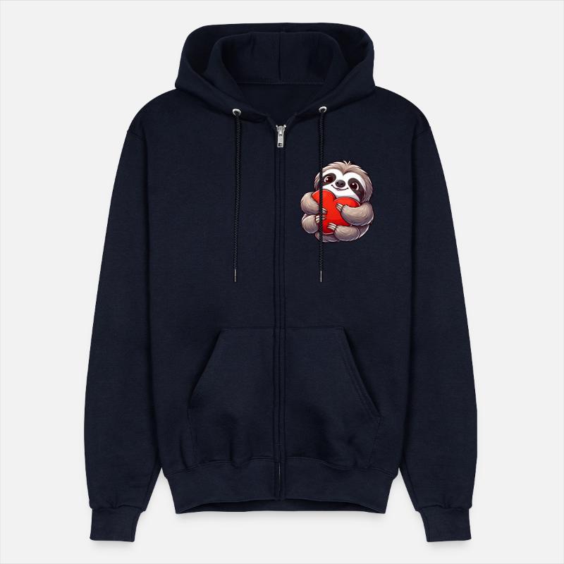 Sloth in love Valentine's heart romance