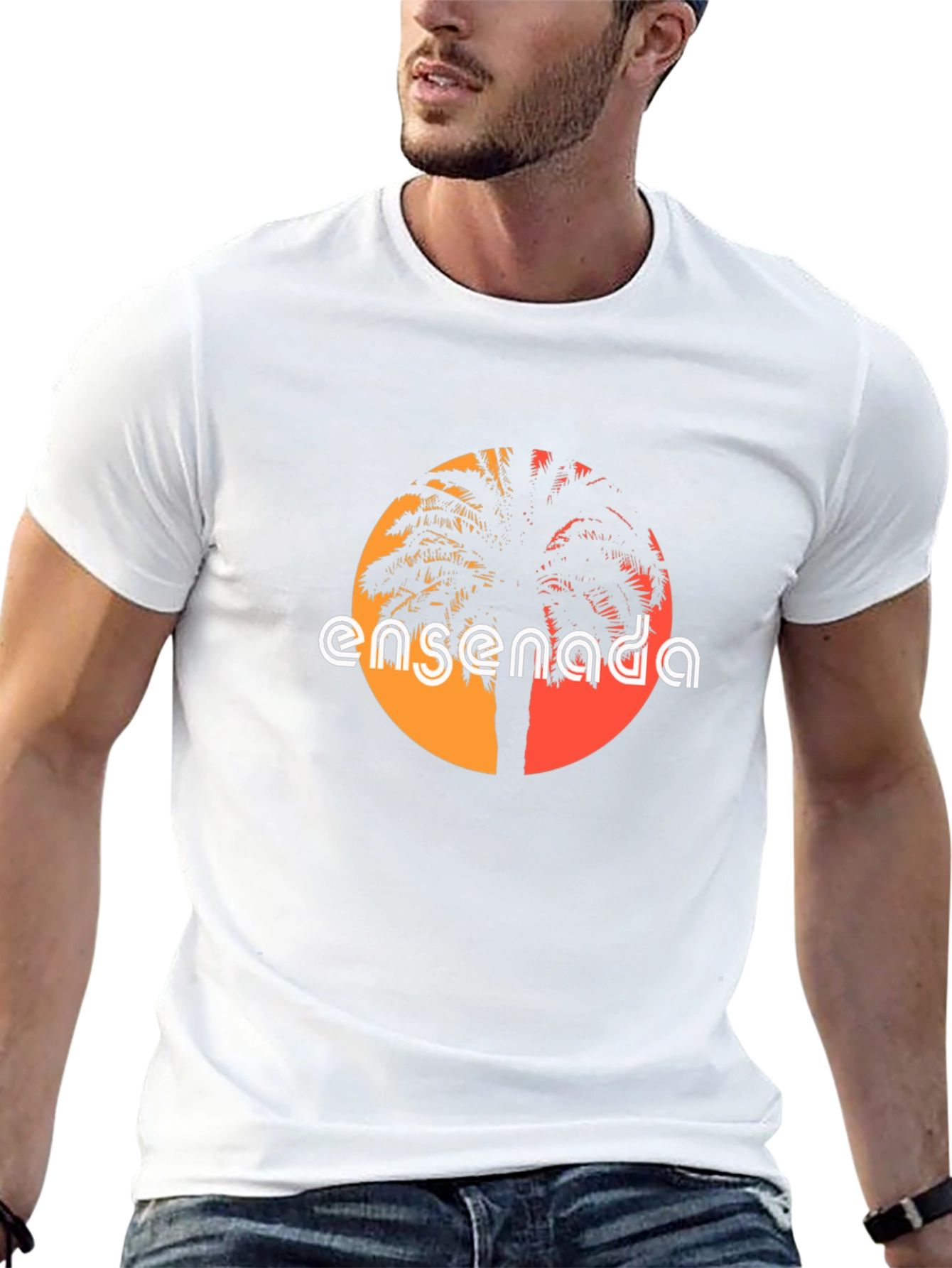 Ensenada Palm Tree Graphic Tee - Black