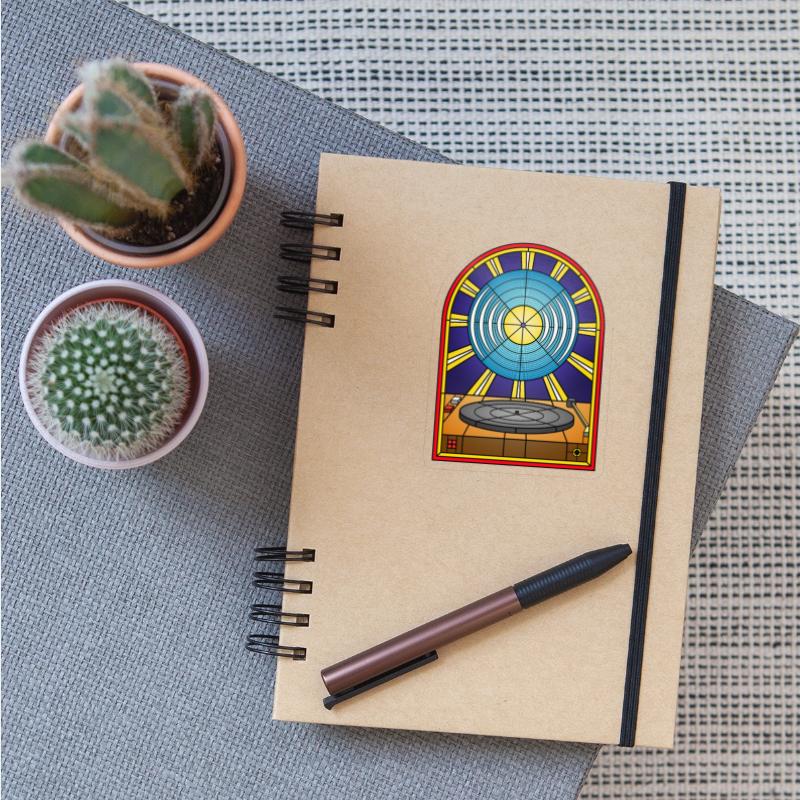 Stained Glass Window Vinyl Album and Turntable