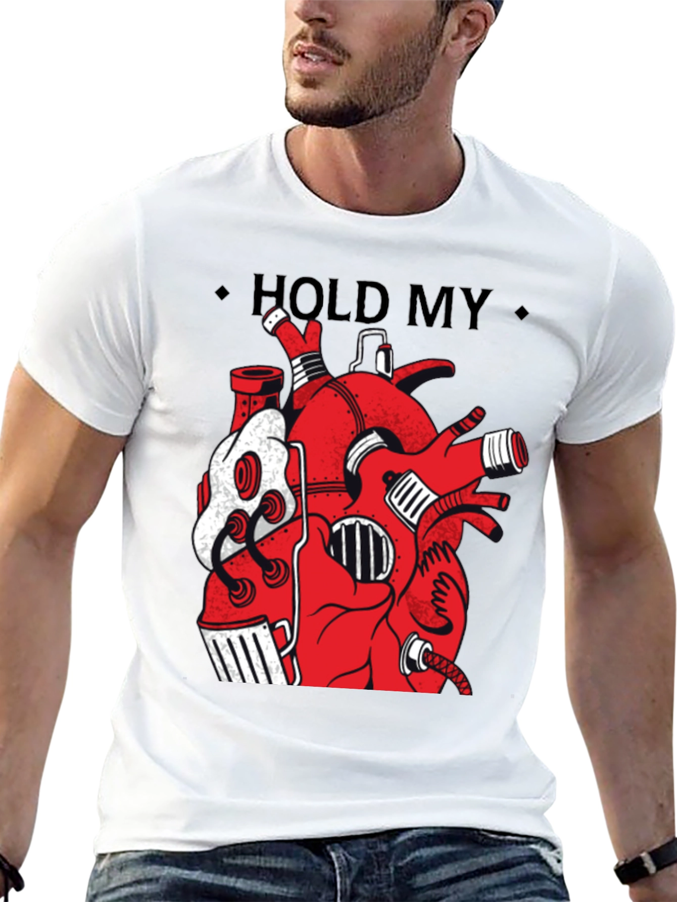 Hold My Heart Graphic Tee - Anatomical Heart Shirt