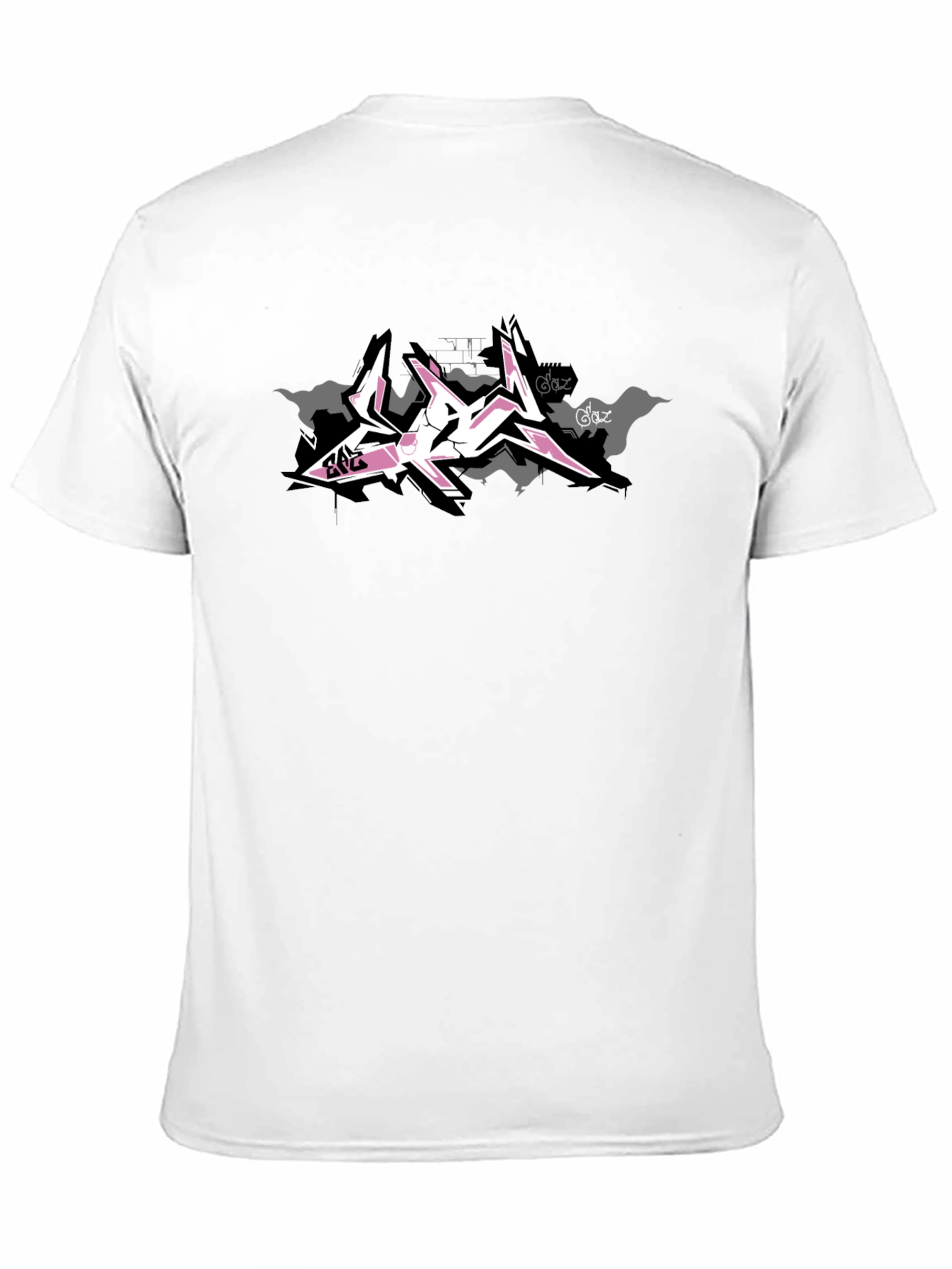 Black Tee with Pink Graffiti Art Design