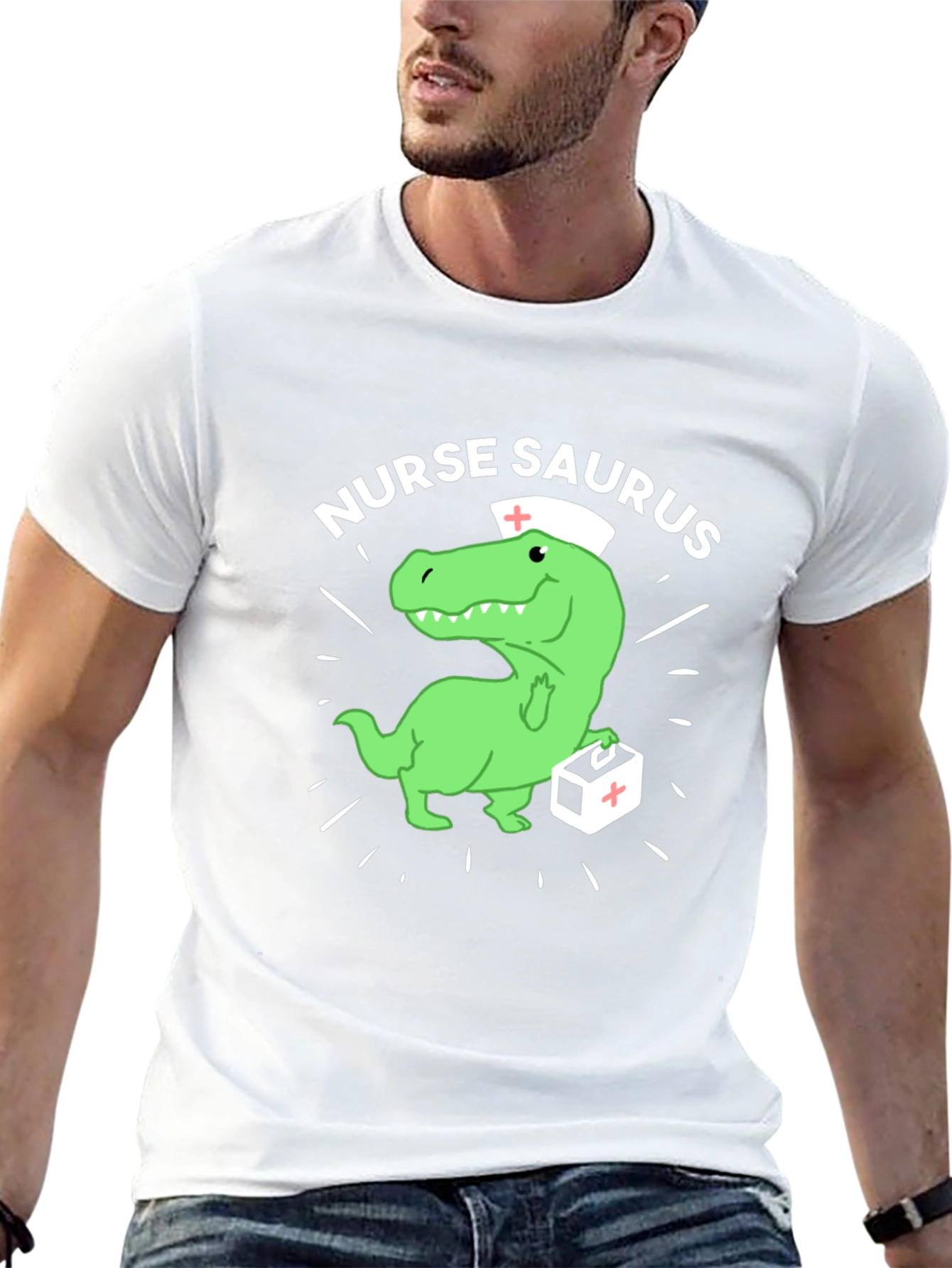 Nurse Saurus T-Shirt - Funny Dinosaur Nursing Tee