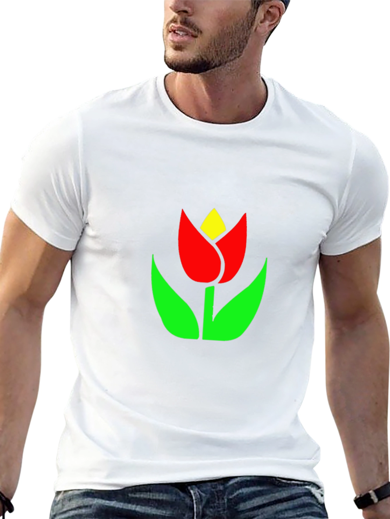Black Tulip Graphic Tee - Stylish Comfort