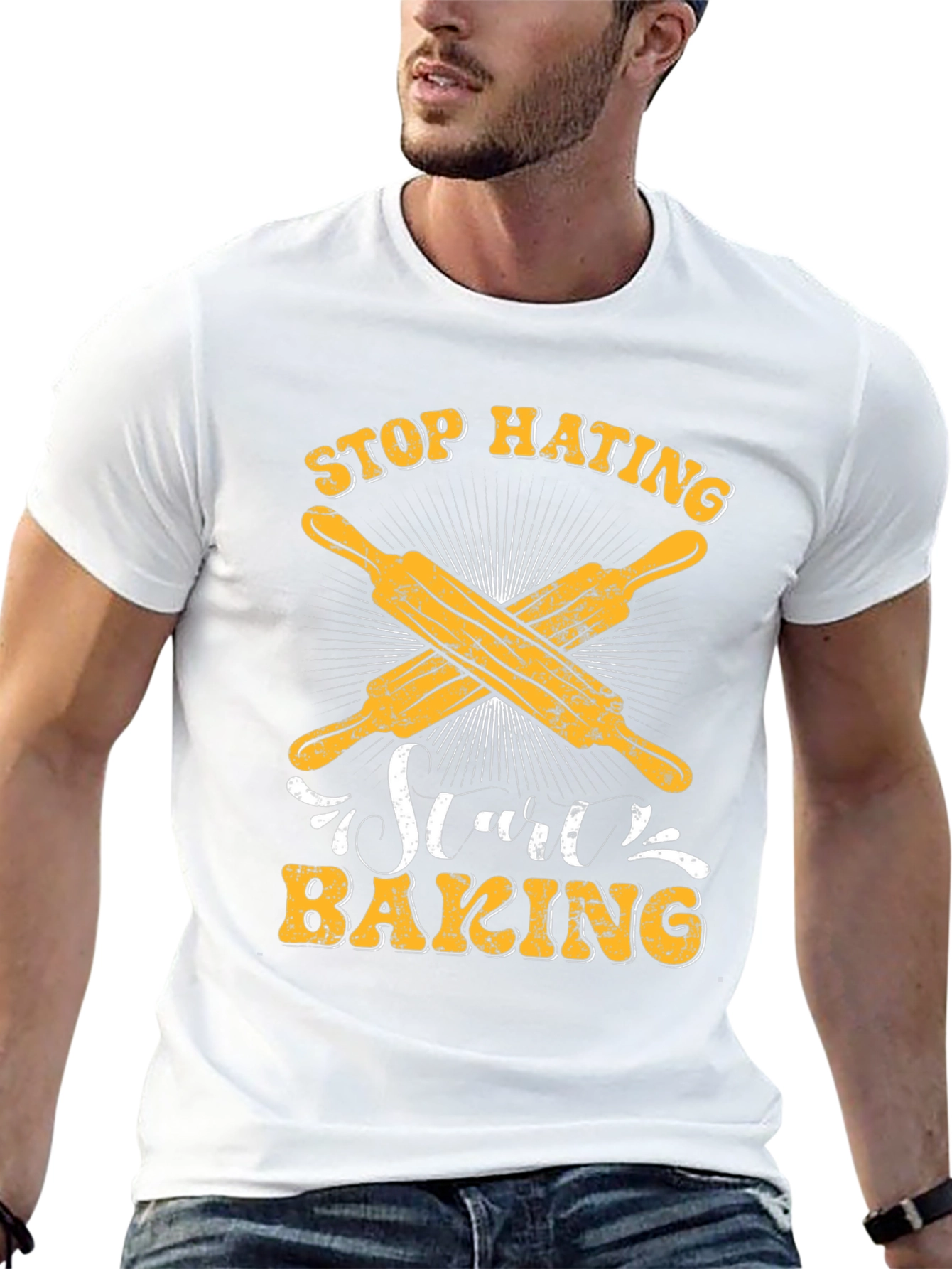 Stop Hating Start Baking Black T-Shirt