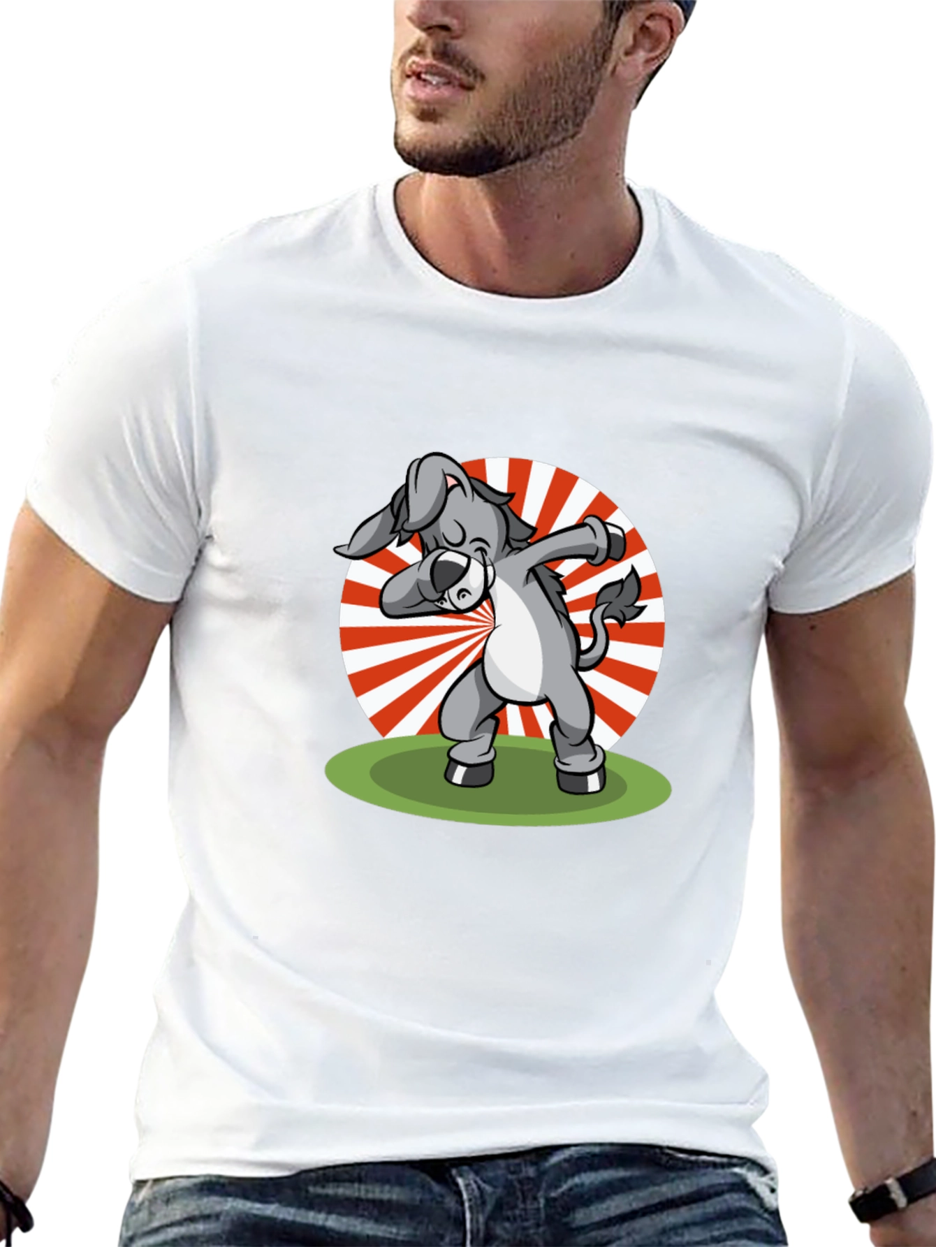 Dabbing Donkey Graphic T-Shirt - Black