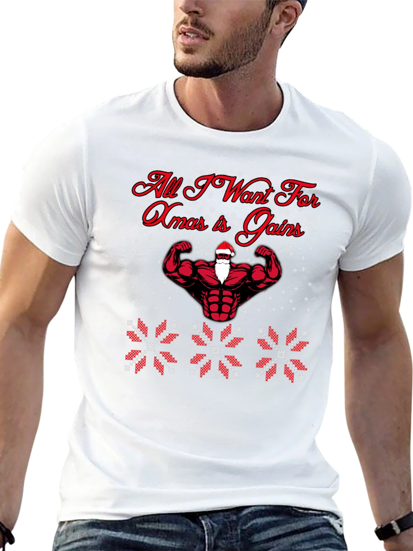 All I Want For Xmas Gains Santa T-Shirt