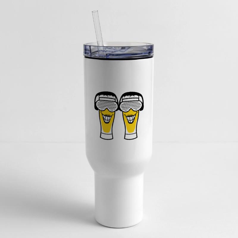 Two Funny Alcohol Beer Glasses 2 Friends Team Crew