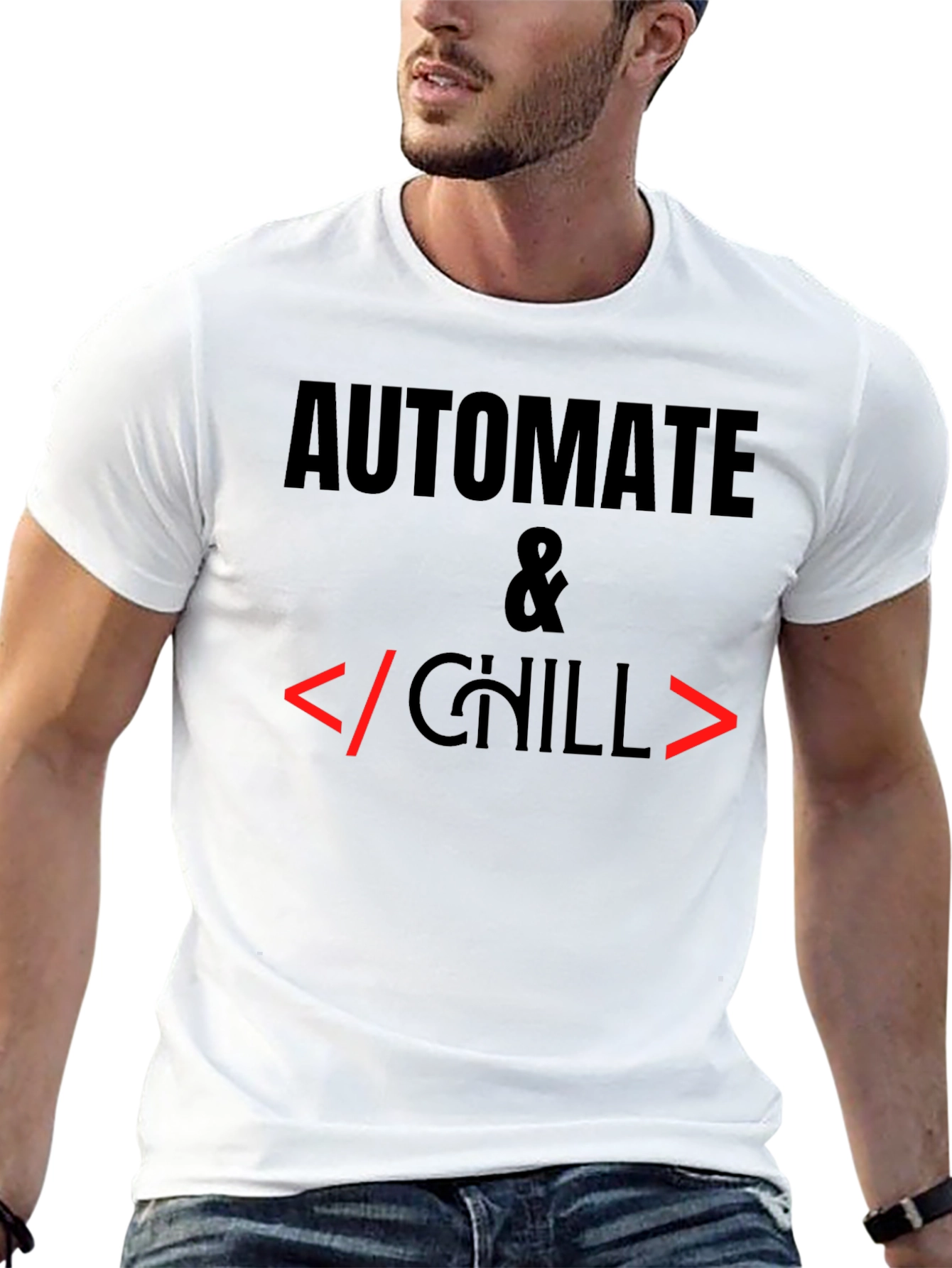 Automate & Chill Programmer Black T-Shirt