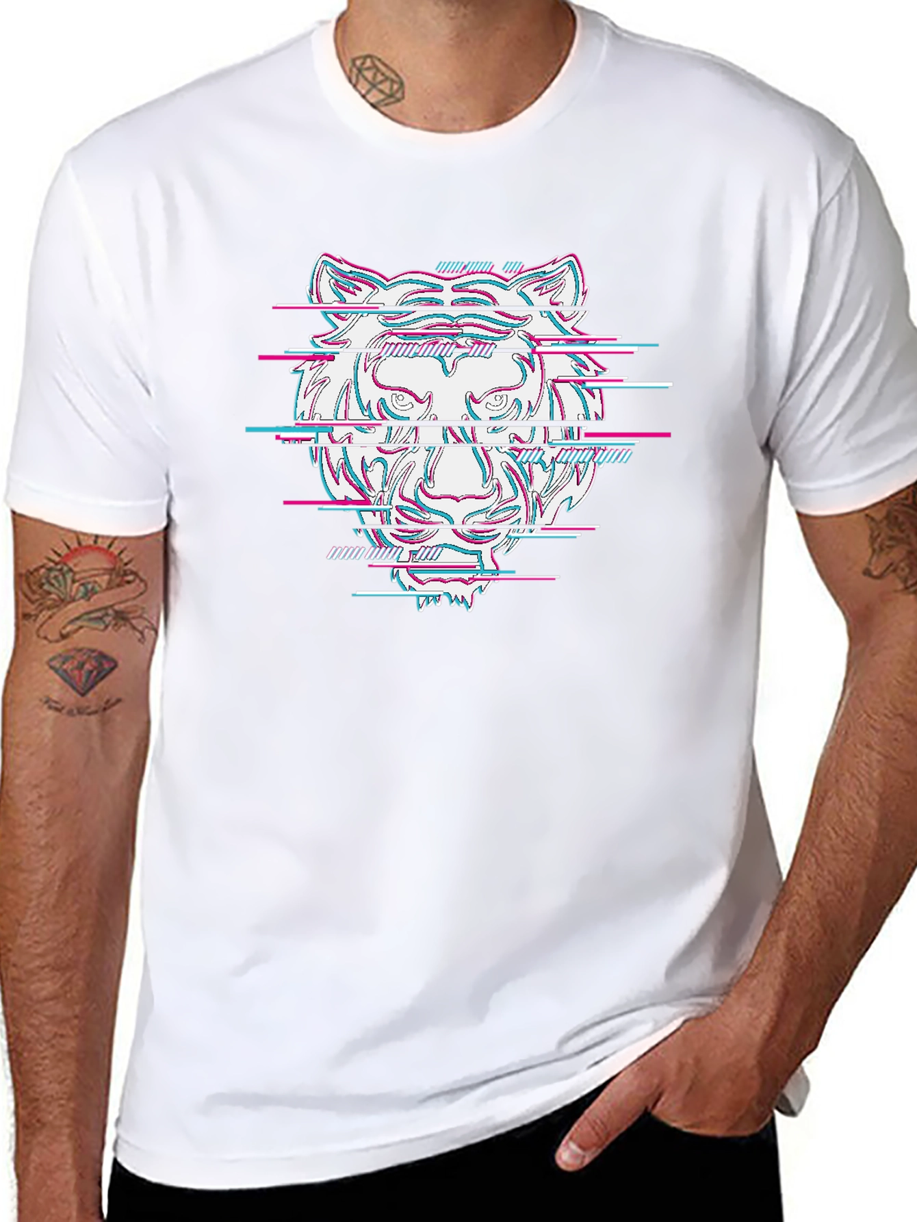 Glitch Tiger Graphic Tee - Cool Streetwear