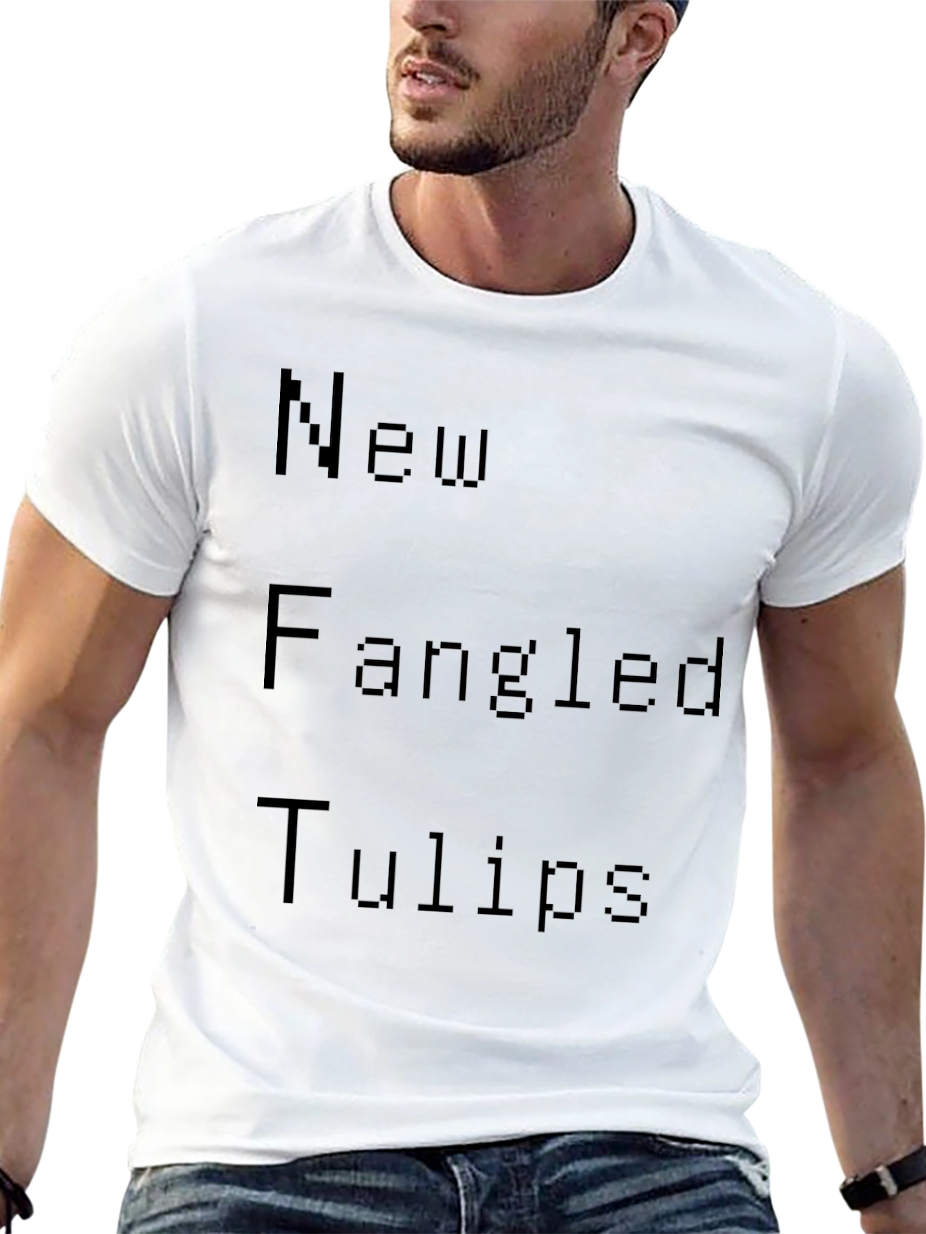 New Fangled Tulips Black Graphic Tee