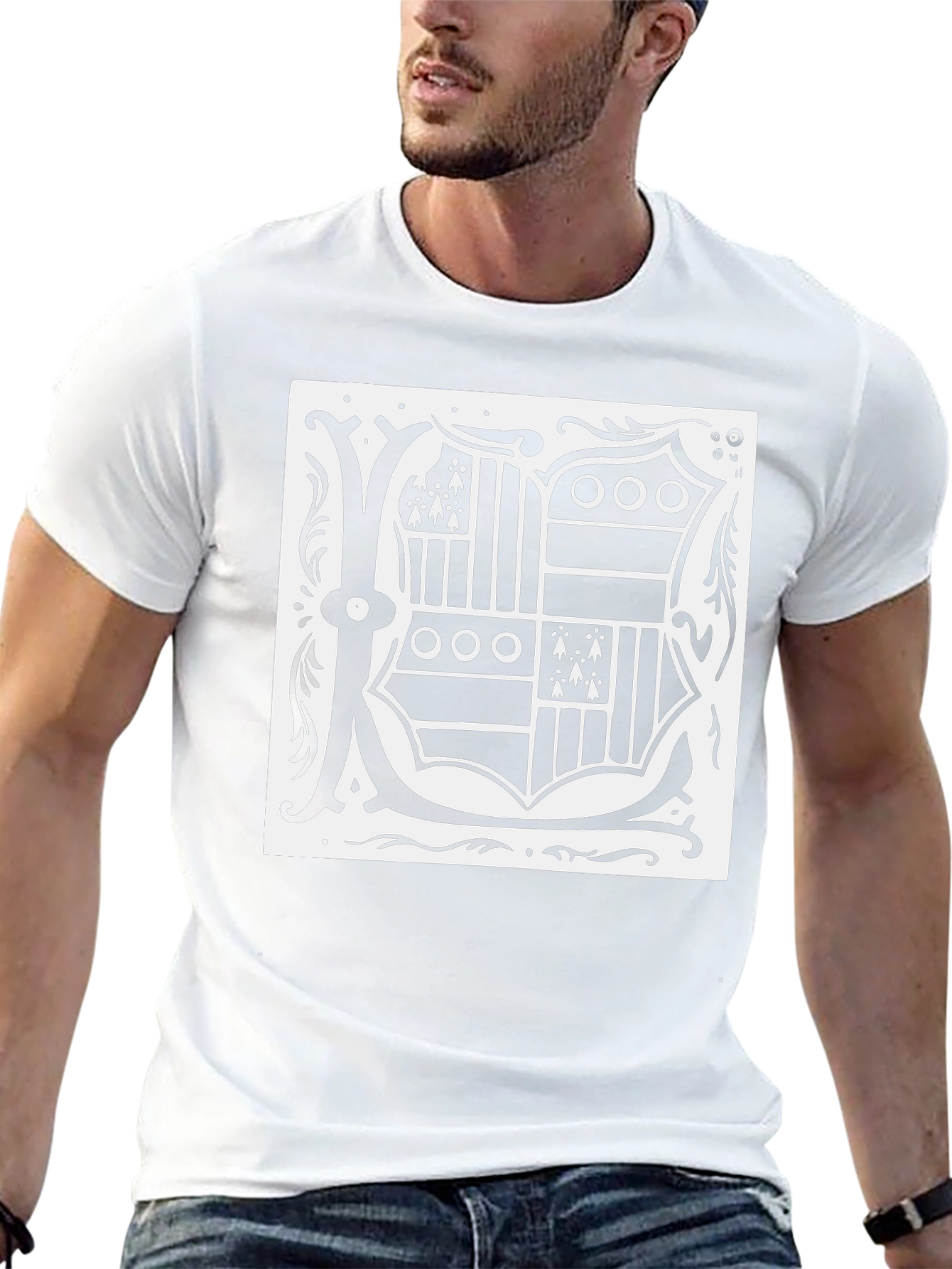 Black T-Shirt with Ornate Letter K Design